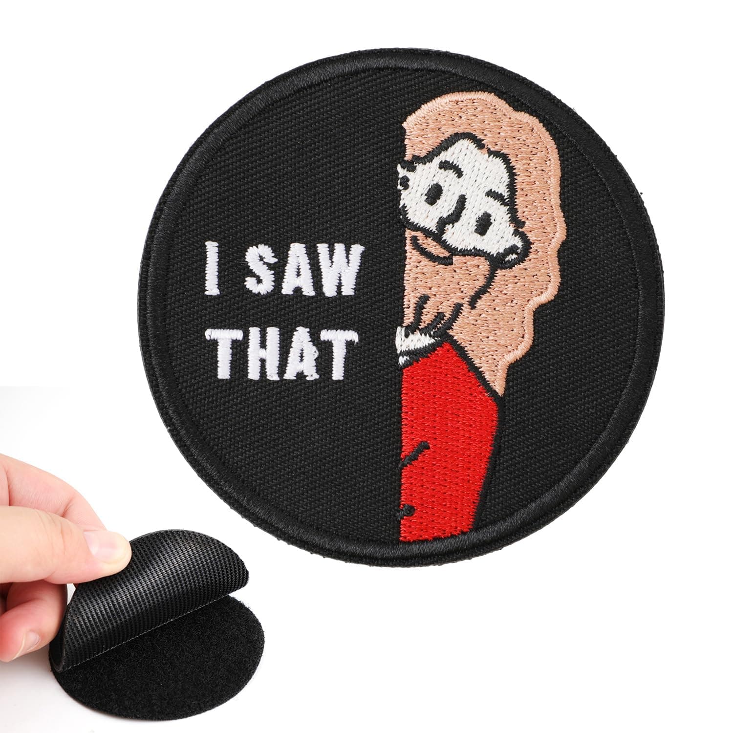 I Saw That Patch, 2.95 Inch I Saw That Morale Patch Embroidered Meme Hat Patches Funny Applique Patches with Magic Adhesive Backing for Backpacks Jackets Jeans Vests