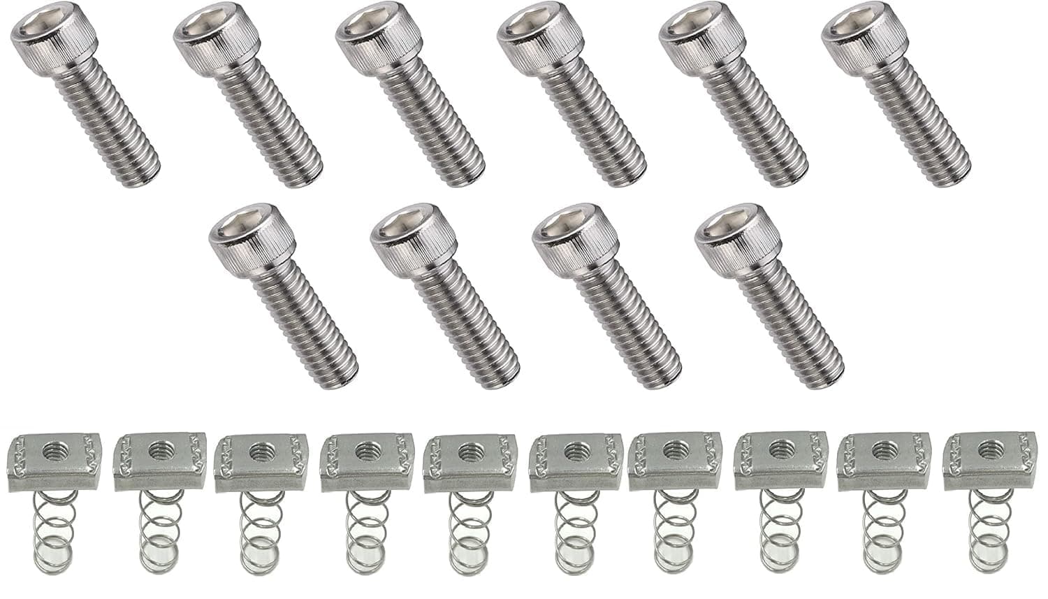 M8 Spring Nut 10qty and Solar Panel mounting M8 Allen bolts 30mm10qty
