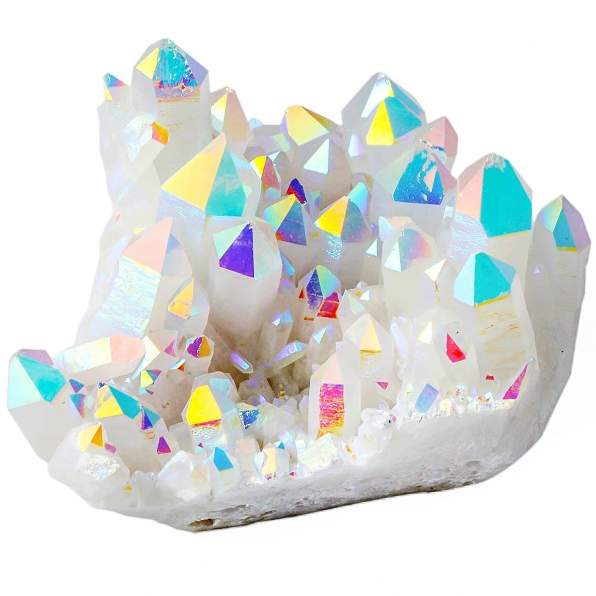 Rockcloud Healing Stone Titanium Coated AB Crystal Cluster Geode Druzy Home Decoration Gemstone Specimen Large Size