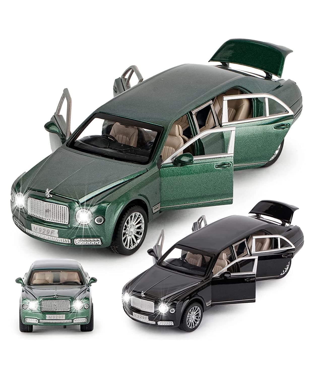 Ascetic Exclusive Alloy Metal Pull Back Die-cast Car Scale Model with Sound Light Mini Auto Toy for Kids (1:24 Rolls Royce)