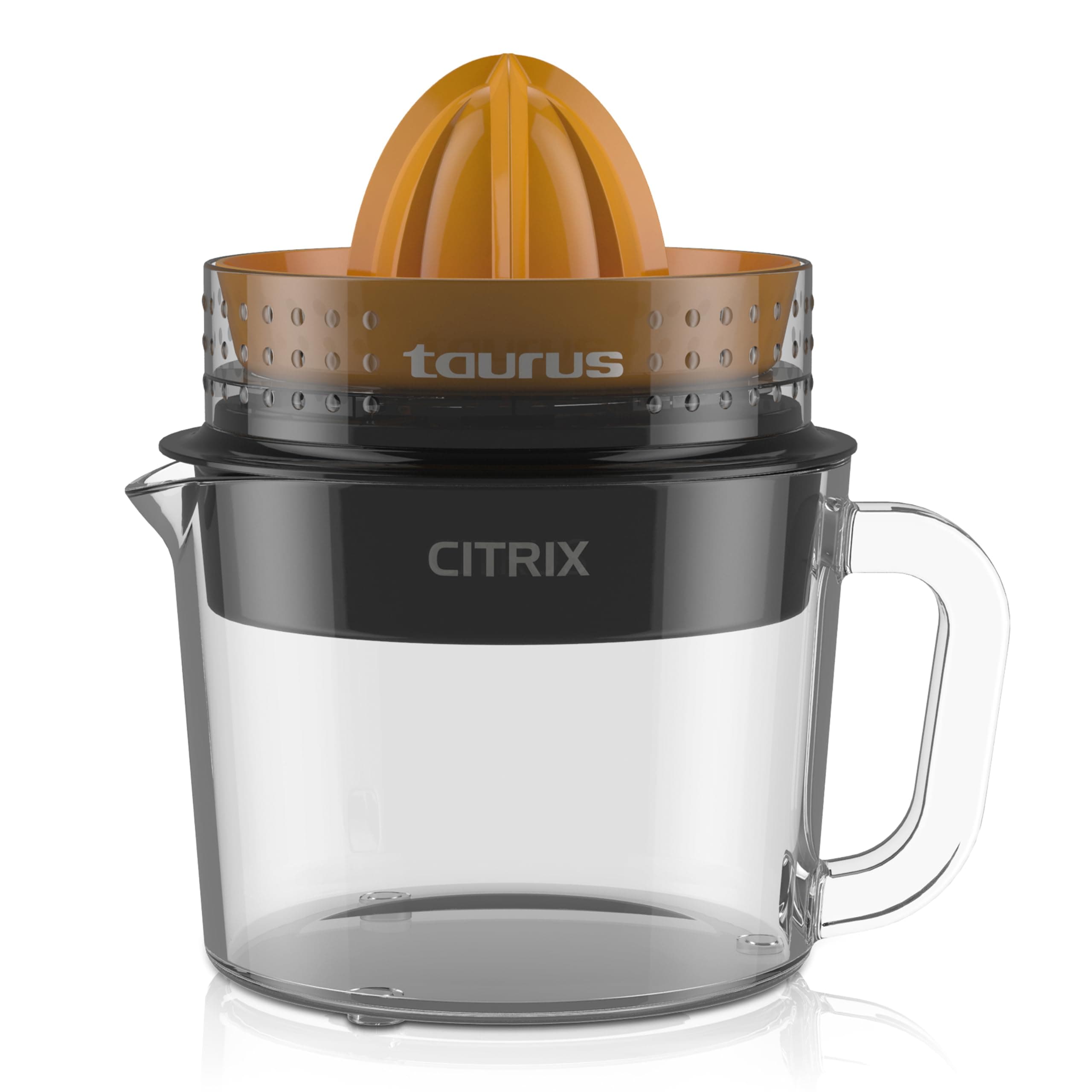 Citrus Juicer with 2 Interchangeable Cones, Premium Glass Container, Easy-to-Clean, Compact Design, Perfect for Limes, Oranges, and Lemons - Durable, Hygienic, and Versatile for Everyday Use