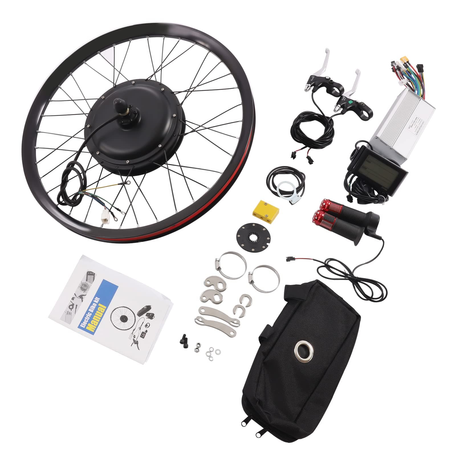 72V Bicycle Conversion Kit, 2000W Rear Wheel Motor with Mutifunction LCD Display, 9-Speed Bike Hub Motor Conversion Kit for 29" Bike(560rpm)