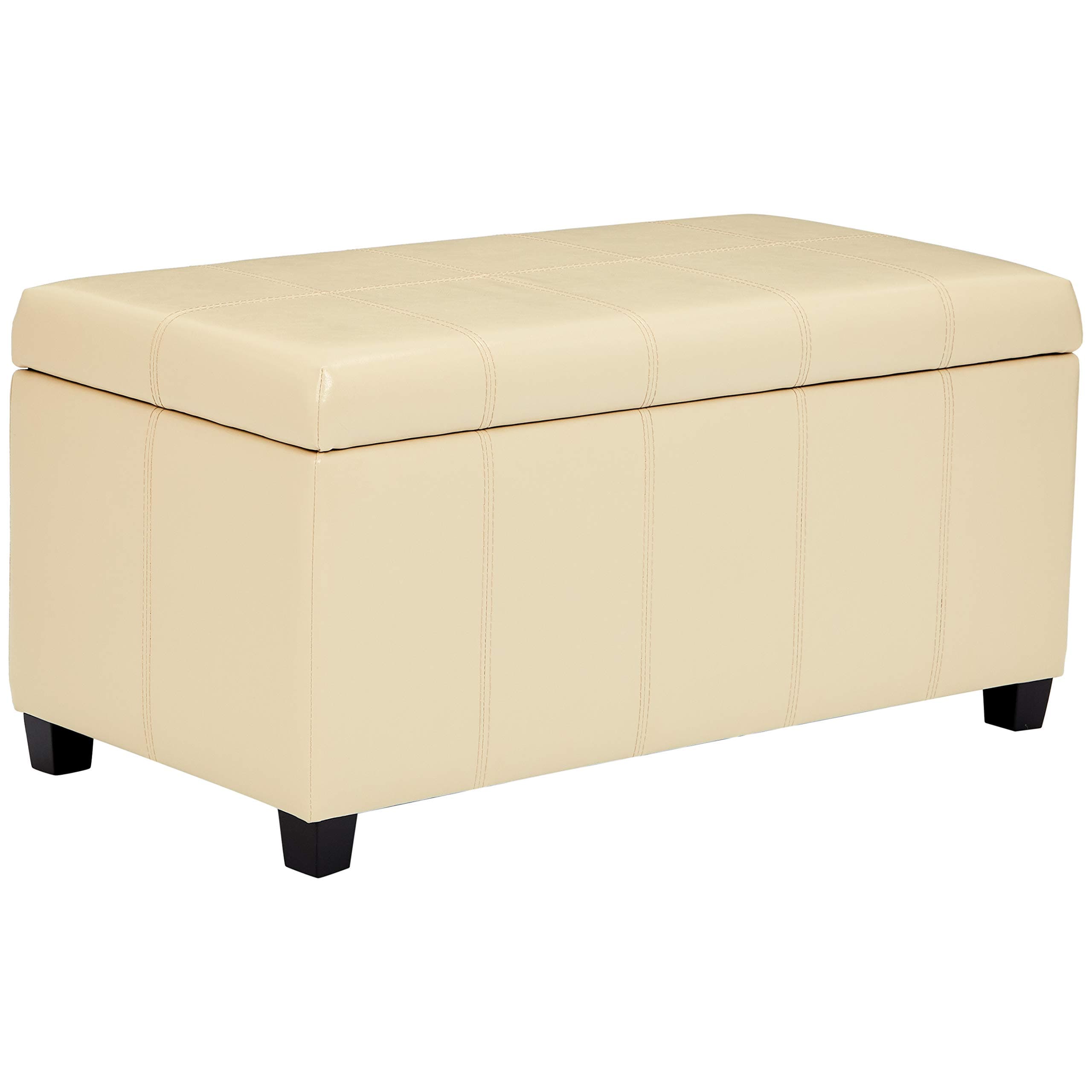 FIRST HILL FHW Bench Collection Rectangular Storage Ottoman, Stain Cream