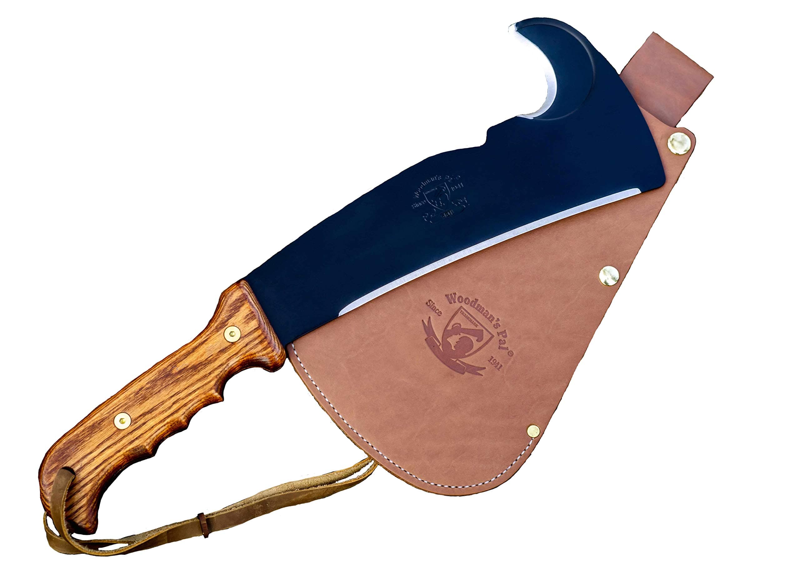 Woodmans Pal - Multi-Use Axe Machete with Sheath - Survival Machete Ideal for Camping, Fishing, Hunting, Bushcraft - Perfect Brush Axe for Surveying… (Wood Handle)