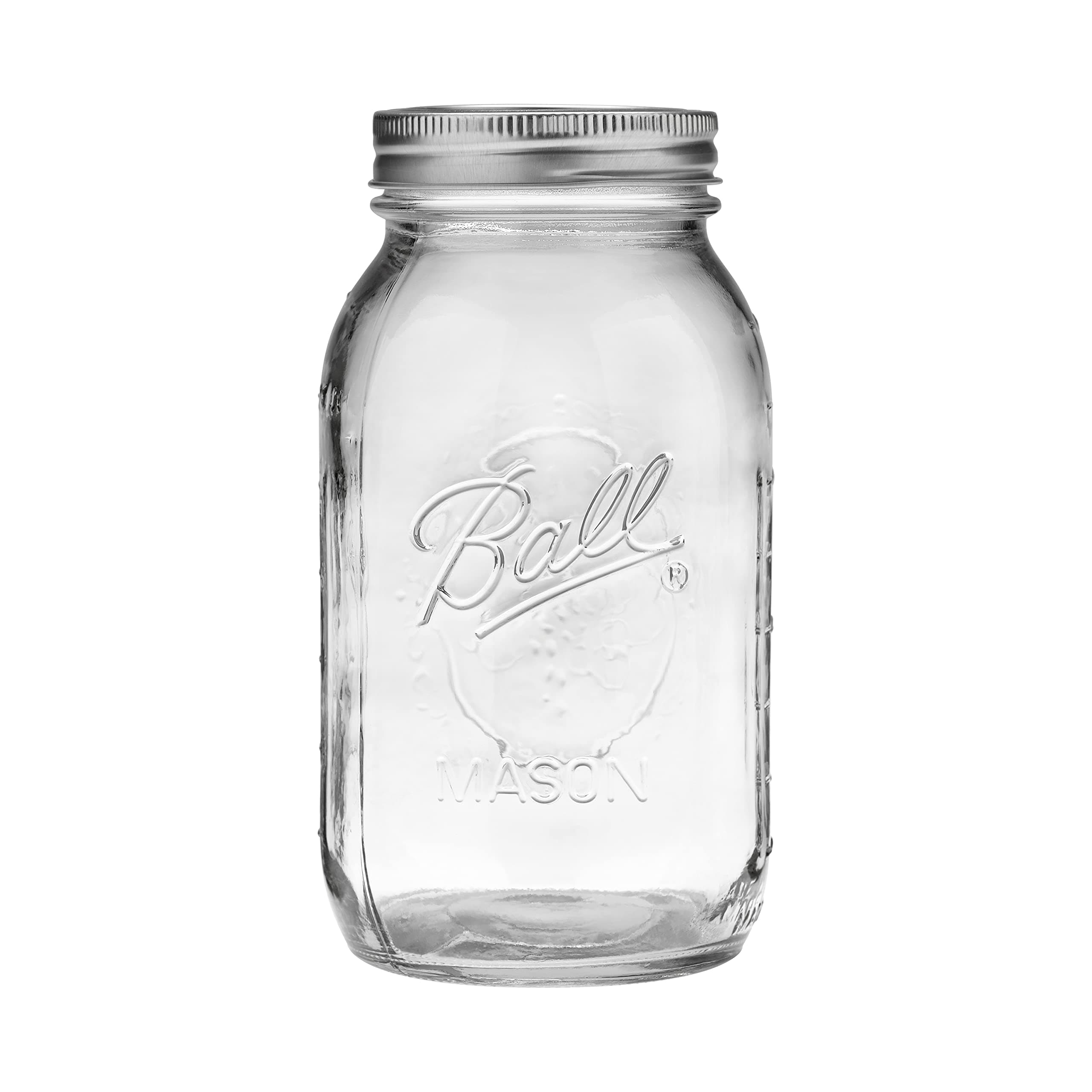 Regular Mouth Quart (32 oz) Mason Jars with Lids and Bands