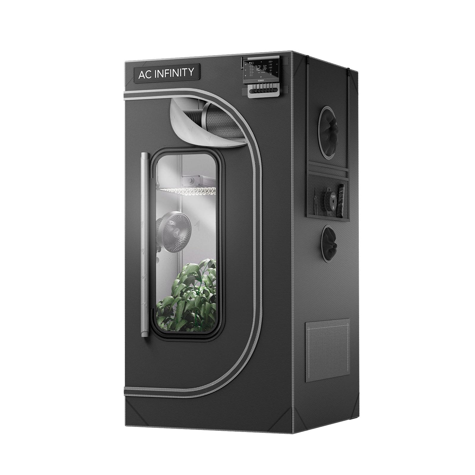 AC Infinity CLOUDLAB 422, Advance Grow Tent 2x2, Thickest 1" Poles, 2000D Mylar Canvas, Lab-Tested Highest Reflectivity, Largest Zipper Window, Controller Mount Plate, 24" x 24" x 48" Indoor Growing