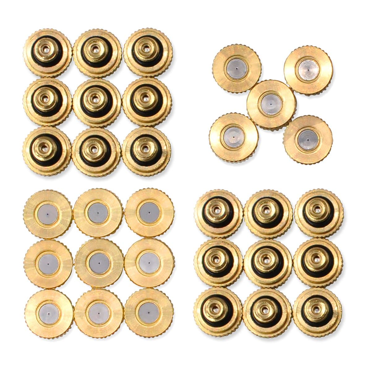 32 Pack- Brass Misting Nozzles For Outdoor Cooling System, 0.012” Orifice (0.3 mm) 10/24 UNC