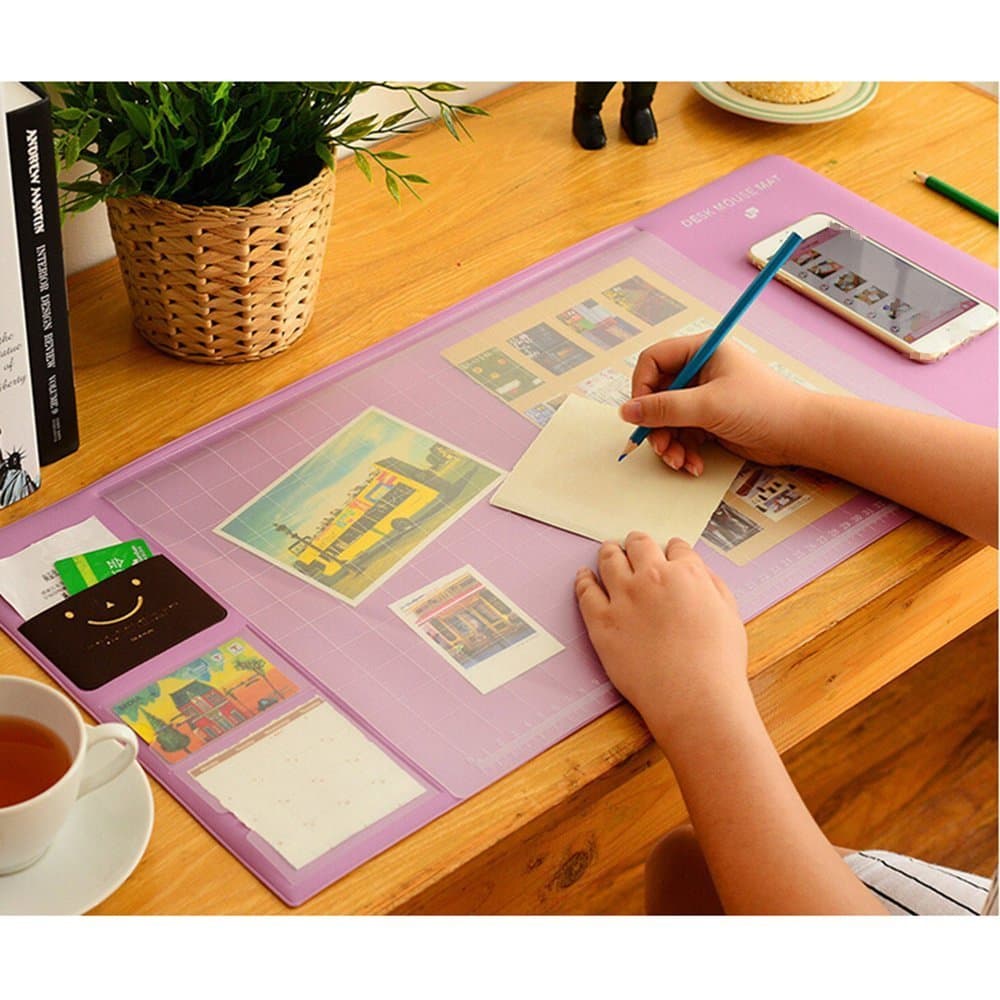 Multifunctional Large Purple Computer Desk Pad Mouse Waterproof Laptop Keyboard Mouse Pad Desk Mat Anti-slip Desk Protector Mat