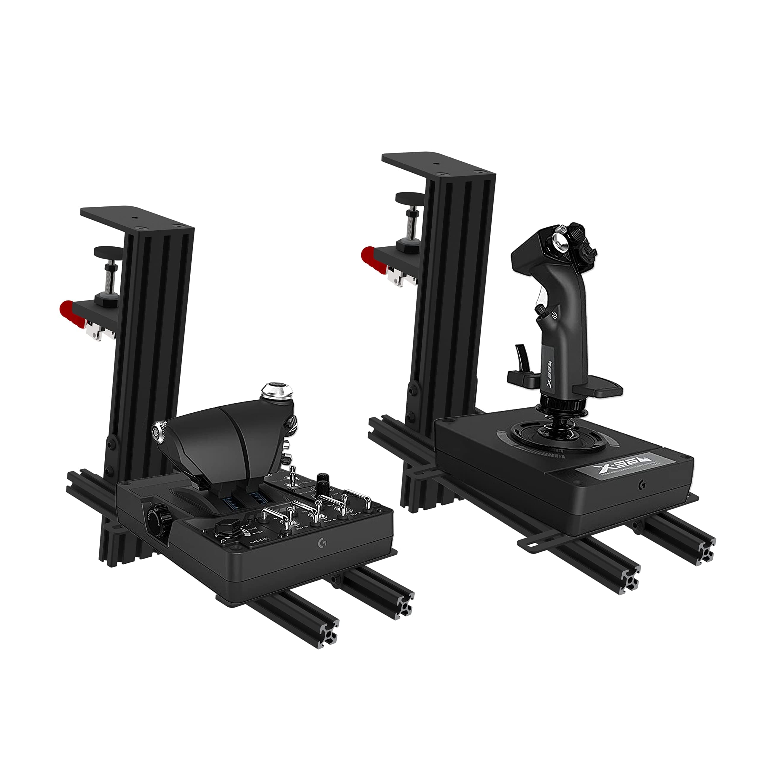 Hikig 2 Set Desk Mount Compatible with Thrustmaster HOTAS Warthog Joystick, PC Throttle and HOTAS Also Support Other Flight Game Device - Black