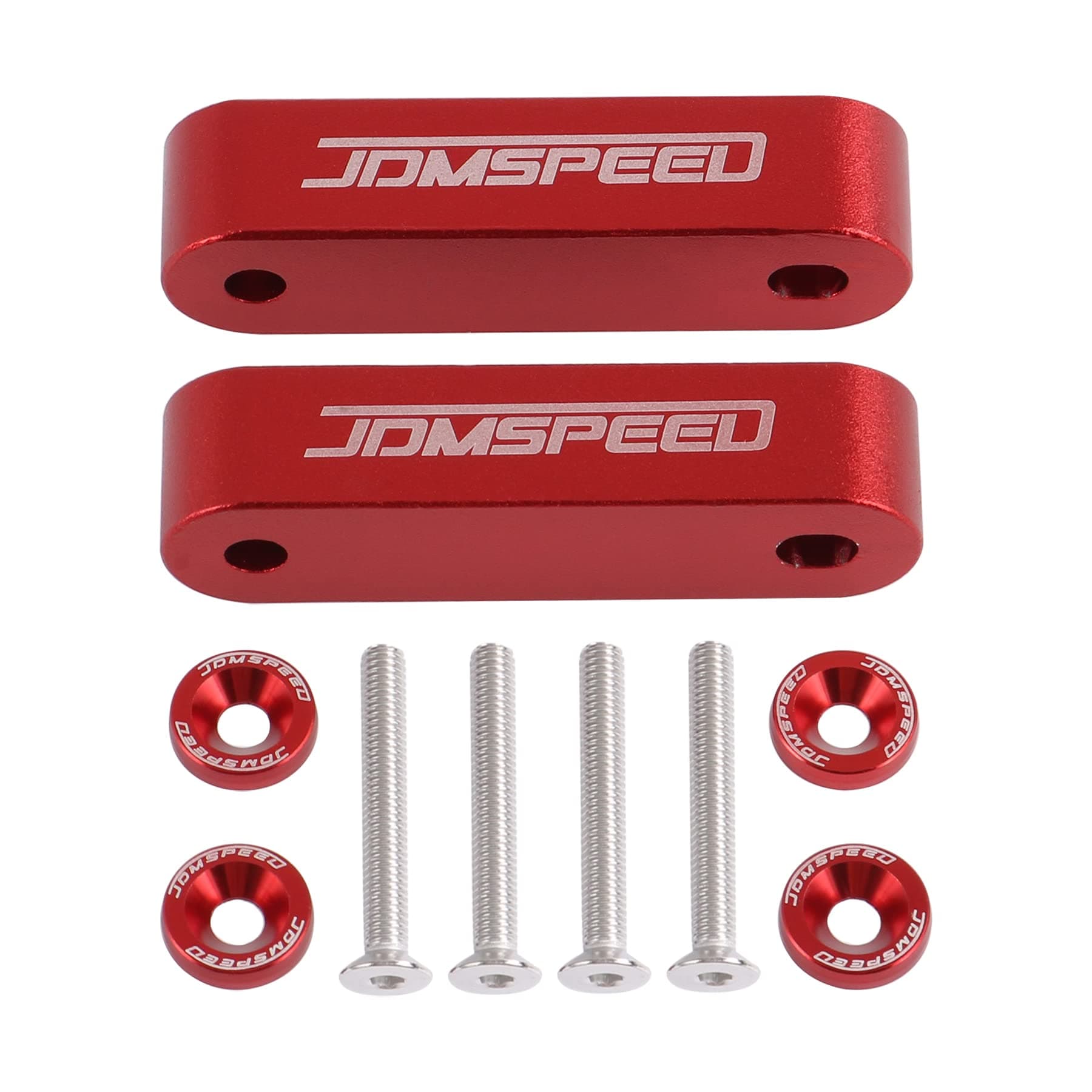 JDMSPEED Anodized Red Hood Spacer Hood Riser 3/4" Replacement for Honda Civic CRX Del Sol Acura Integra