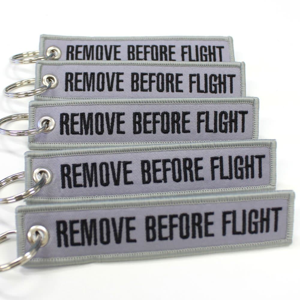 Rotary13B1 Remove Before Flight Keychain - Gray/Black 5pcs