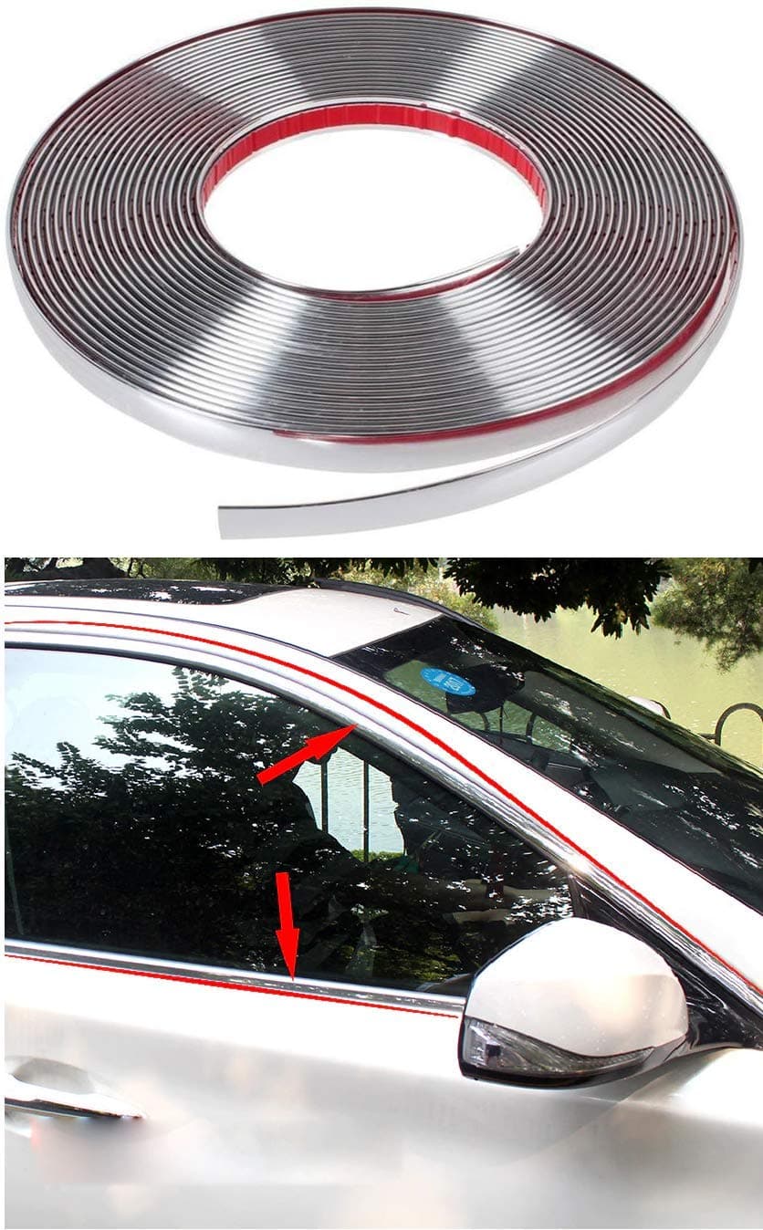 SARTE 10 mm Side Window Chrome Beading Roll for All Cars Universal (5 Meter Approx)