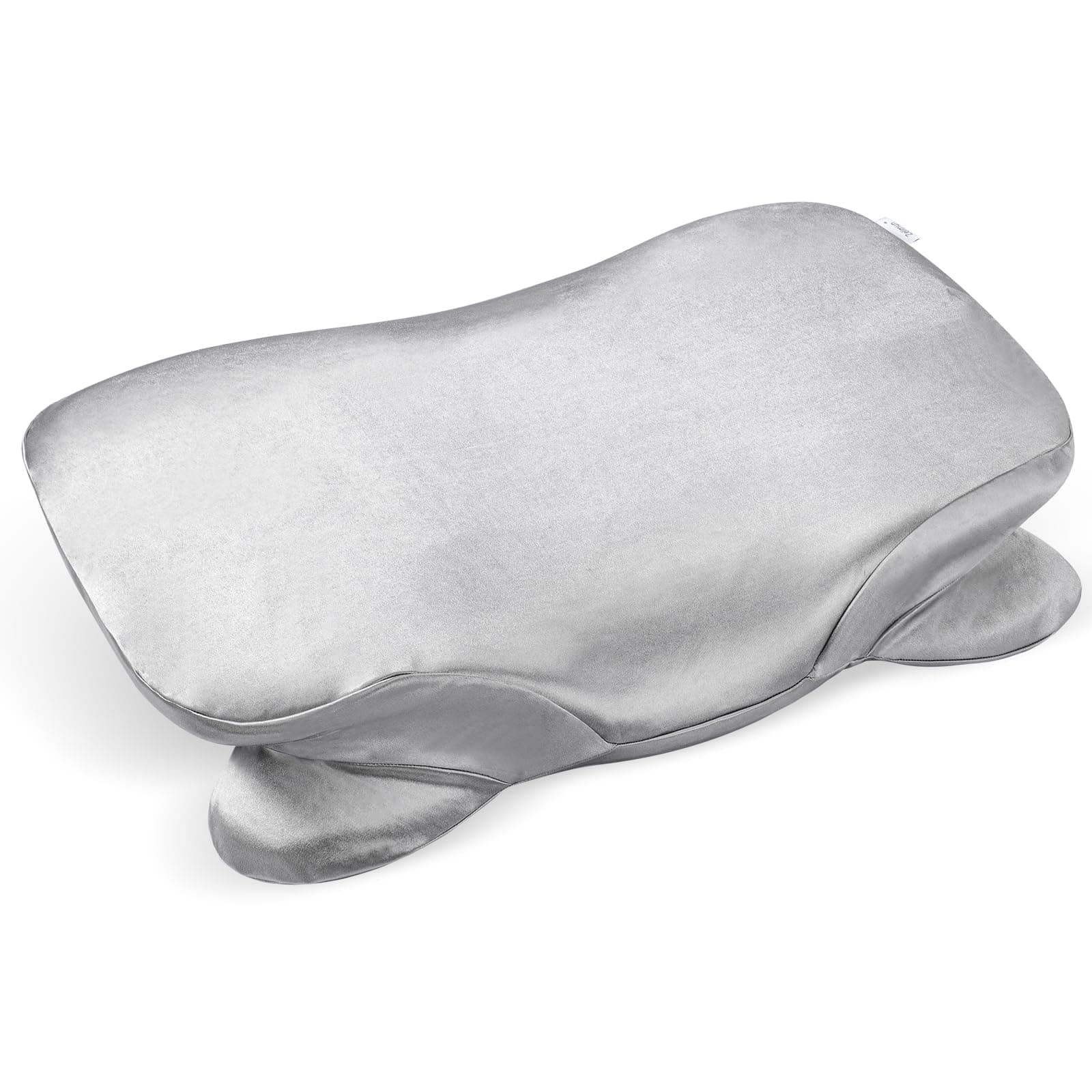 Thickened Satin Pillowcase for Zelimun Cervical Pillow, Smooth & Soft Pillowcase, Contour Pillow Cover with Zipper (Grey)