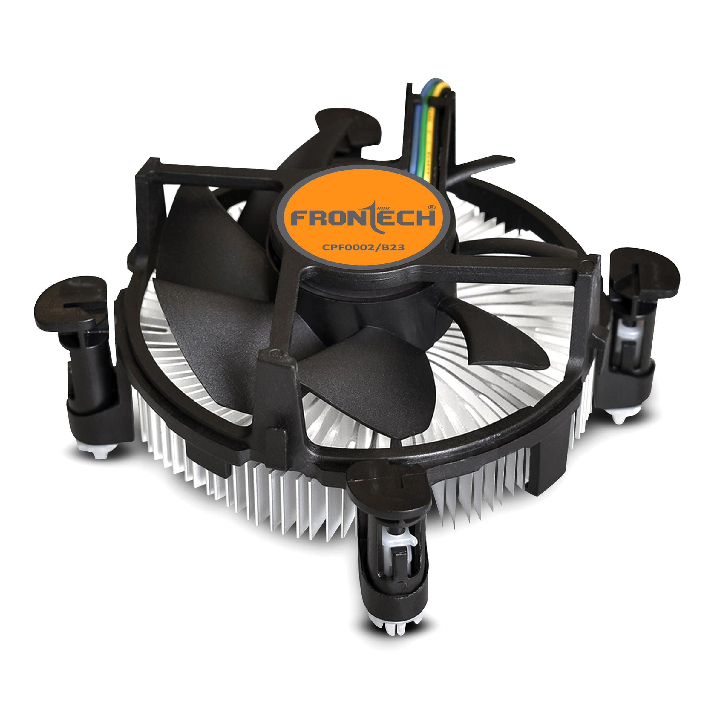 FRONTECH 775/1155 CPU Cooling Fan with Universal Socket & Heat Sink for Better Air Circulation, Super Silent, De-Vibrating, HS Sunflower Design, (CPF-0002, Black)