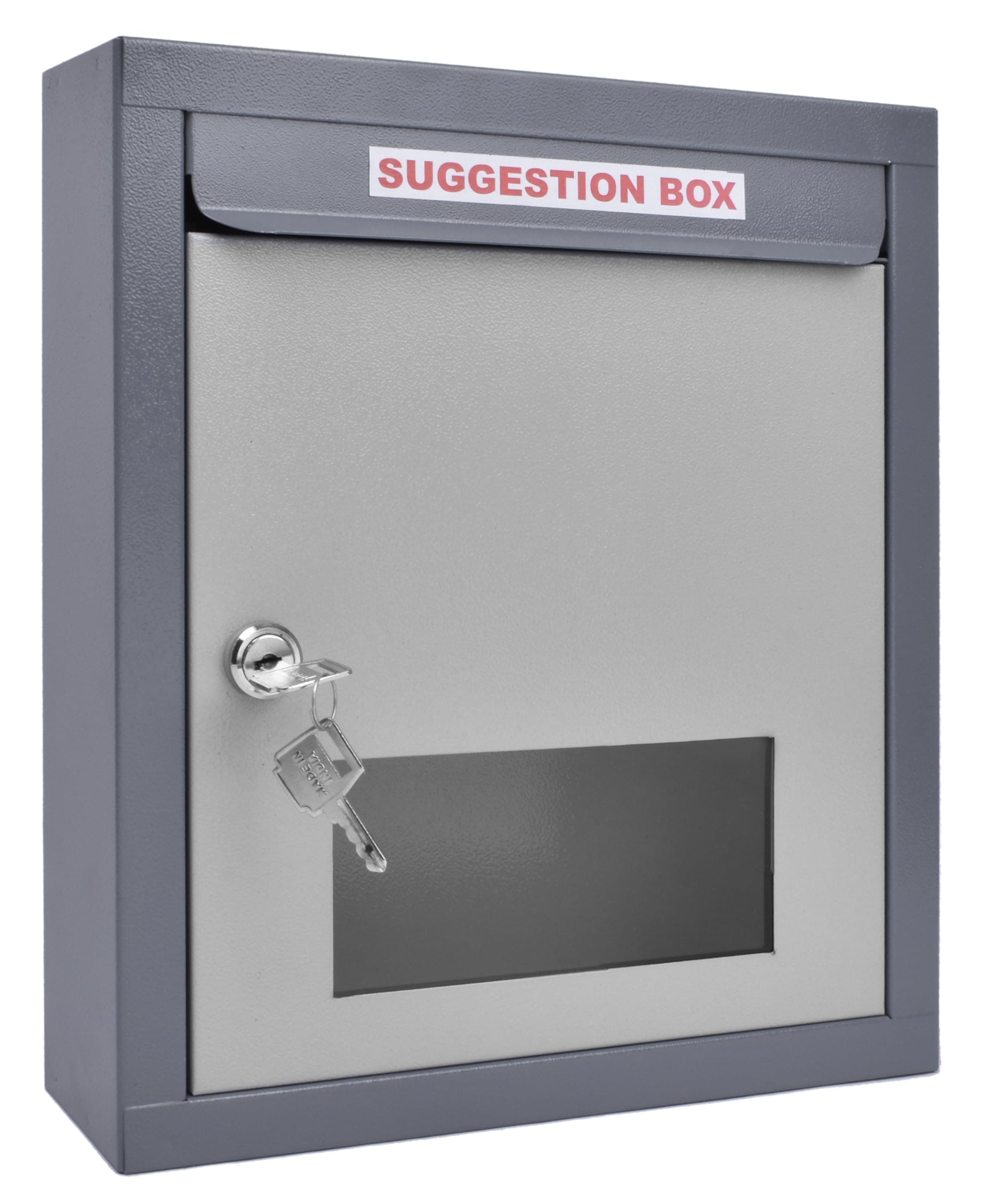 All in one Multipurpose use Box- Letter Box/Post Box for Gate Home and Office/Suggestion Box for Office use/Complaint/Donation Box with Lock Table Top or Wall Mount Pack of 1 - (Grey)
