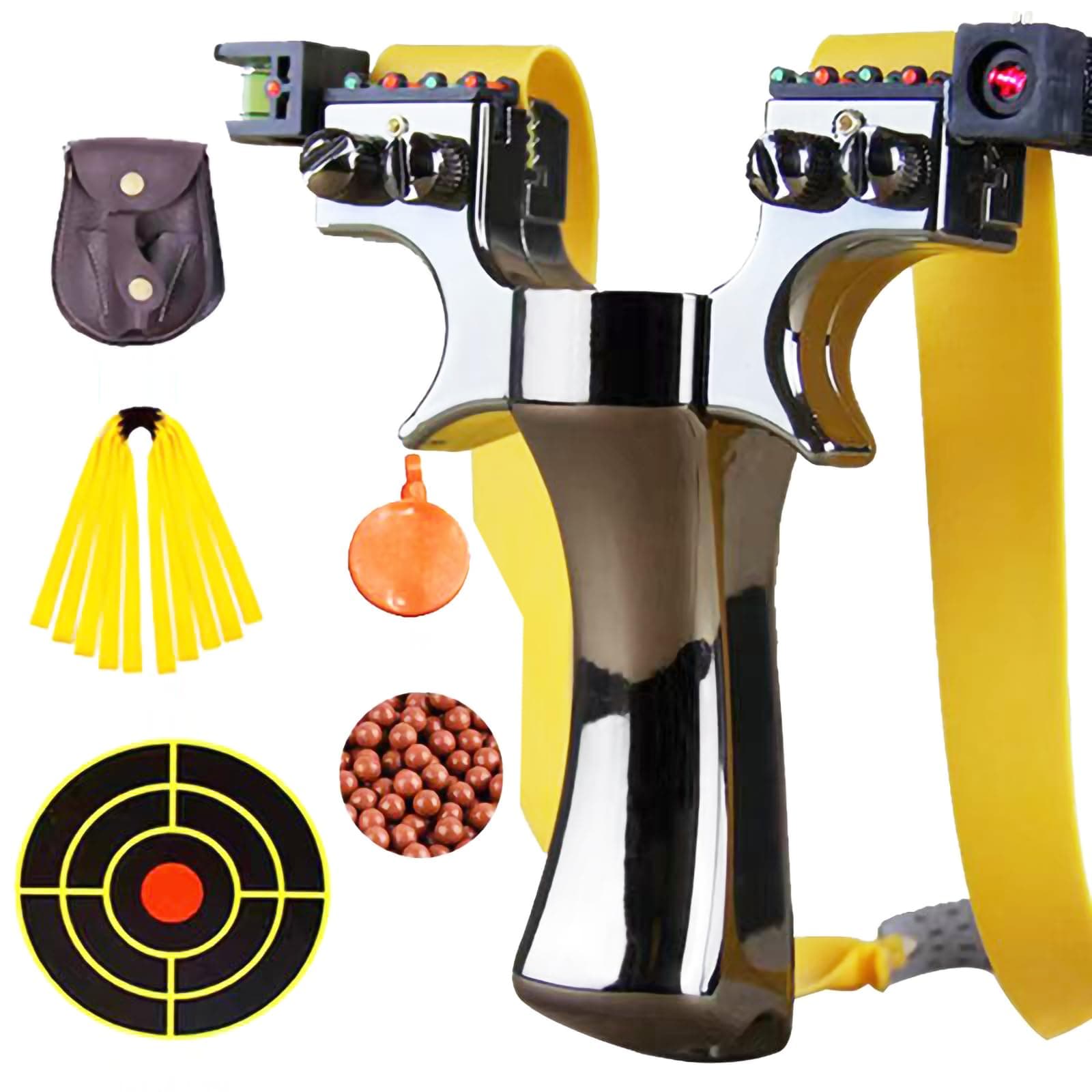 High-Precision Laser Flat Leather Slingshot Set with Laser Sight and Fast Shooting Mechanism, the Best Choice for Outdoor Hunting Enthusiasts