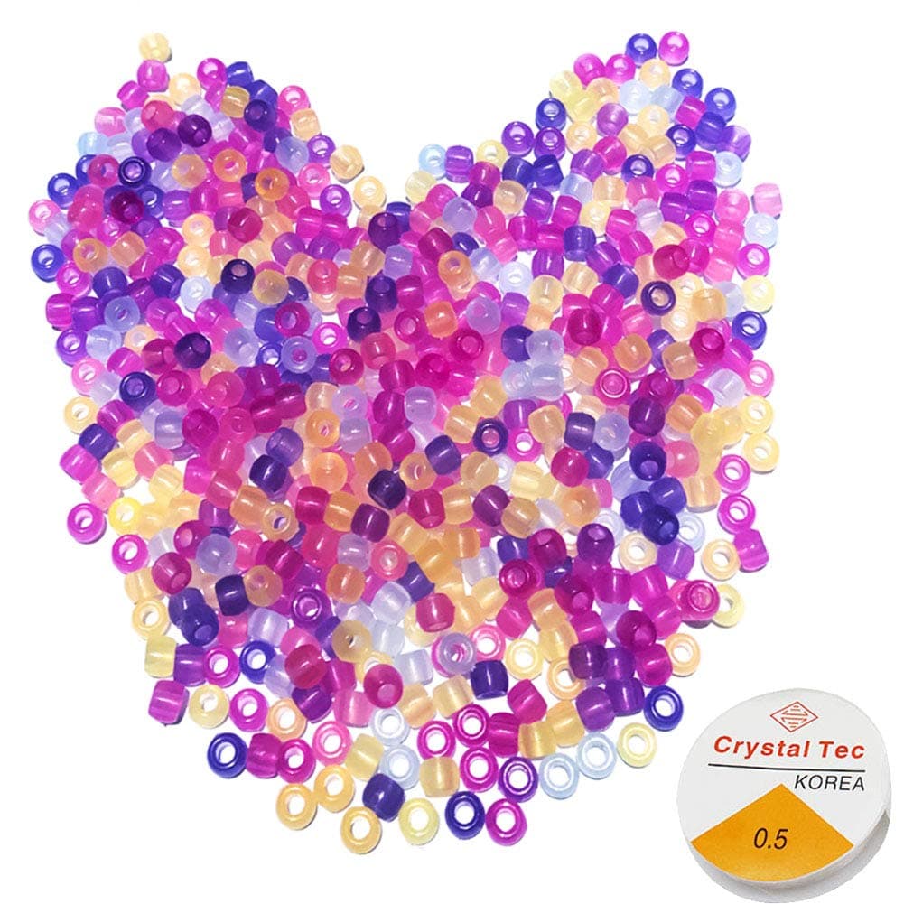 1000 Pcs Uv Beads, Glow Beads, Multi Color Changing Sun Sensitive Uv Reactive Plastic Pony Beads, Glows in The Dark, Fun for Jewelry/Bracelets Making, Children's Toys, DIY Accessories, Fishing