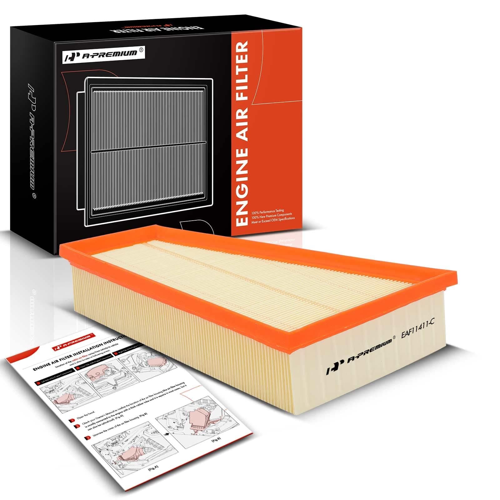 A-Premium Engine Air Filter Compatible with Infinit QX30 & Mercedes-Benz W205 B250, CLA250, GLA250, 2013-2020, Flexible Panel, Replace# CA11411, 2700940004