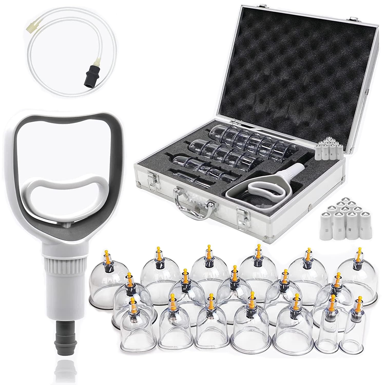 Professional Cupping Therapy Set, 18 PCS Suction Cups with Pumping Handle, Chinese Cupping Set, Anti Cellulite Cupping Massage for Body and Face, Relief Muscle Tension Pain