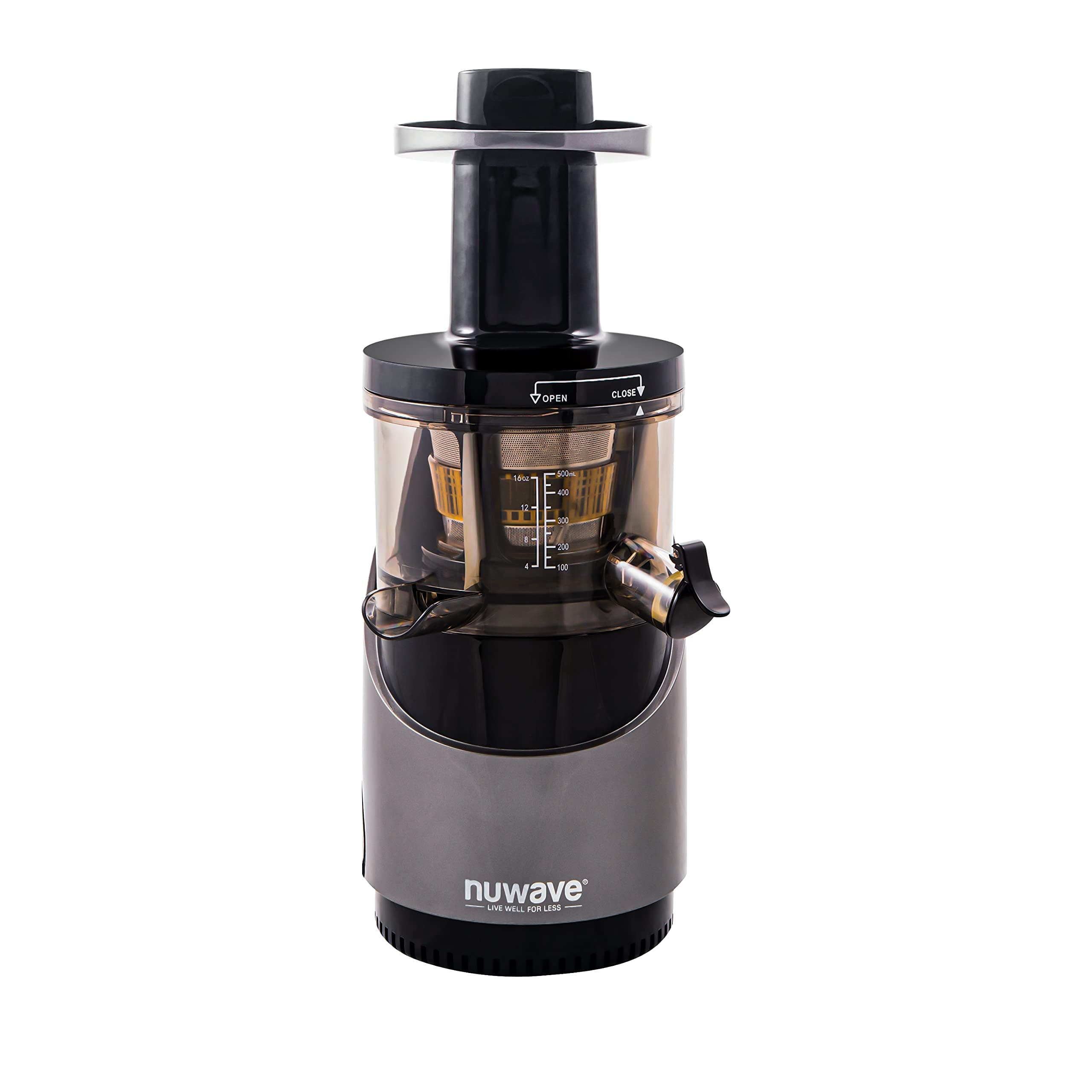 Nu Wave 27001 Nutri-Master Slow Juicer, 16 oz, Black/Silver