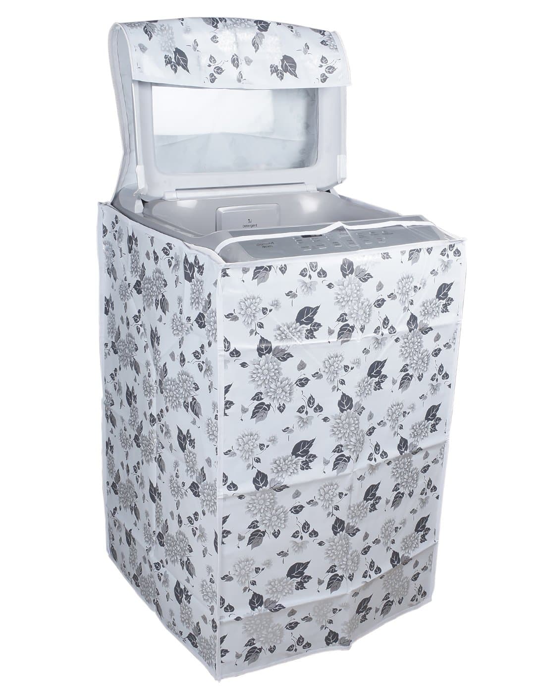 Classic® Top Load Washing Machine Cover Suitable for LG 8 Kg, 8.5 Kg, 9 Kg, 9.5 Kg, 10 Kg (63cmsX63cmsX93cms, Half White & Grey)