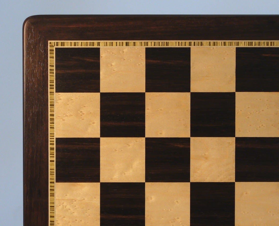 Chess Board - 21" Ebony & Birdseye Maple Chess Board