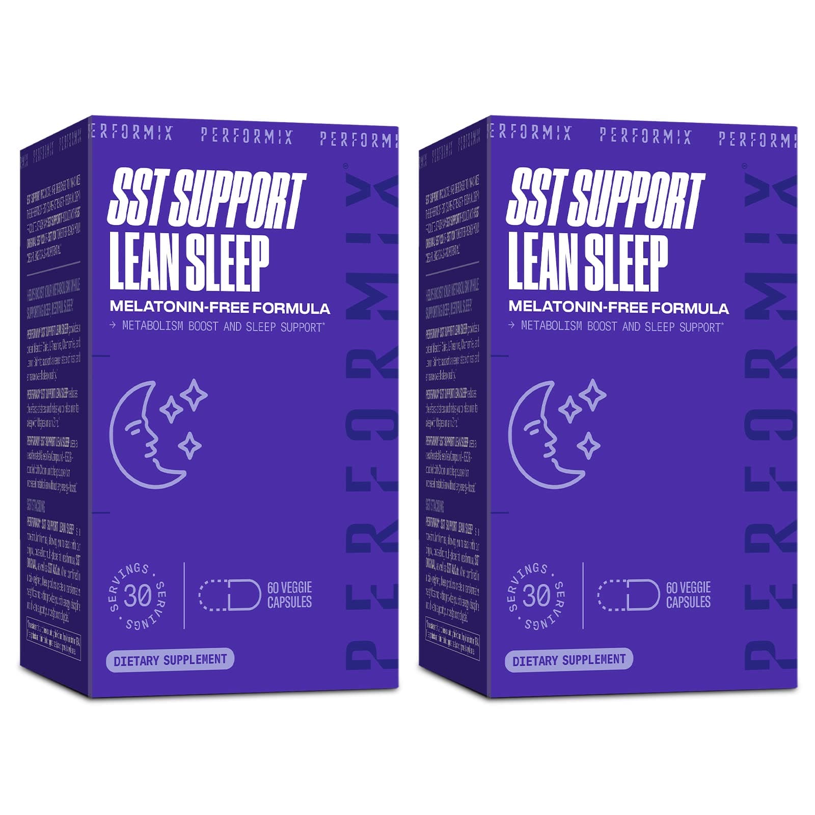PERFORMIX SST Support Lean Sleep - 120 Powdered Capsules - Supplement for Increased Metabolism Support for a Natural Deep Sleep and Calming Support - Magnesium, GABA, L-Theanine and Zinc