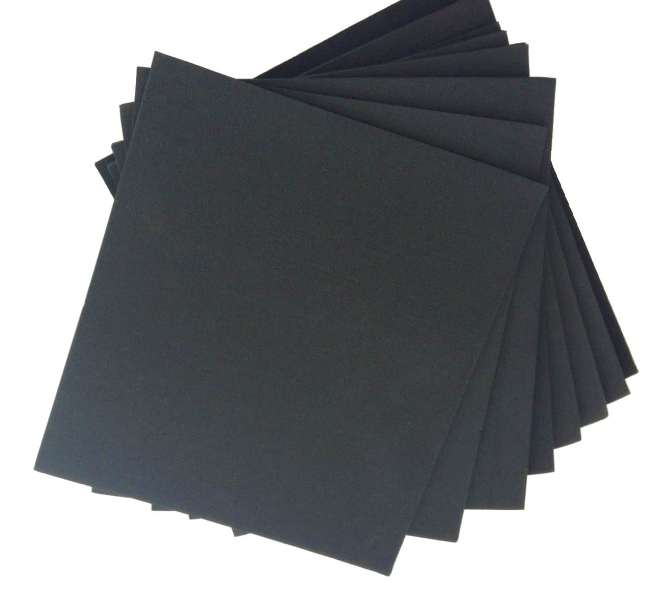 Xcel Large Rubber Sheets Value Pack, Neoprene, 8 Piece 229 mm X 254 mm Assorted Thickness DIY for Gasket Material, Made in USA, Easy Cut Material Black