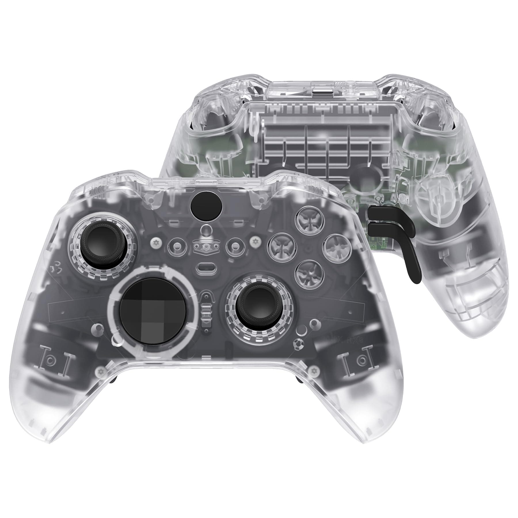 Full Set Shell Buttons for Xbox One Elite Series 2 Controller, Clear Replacement Faceplate Back Plate Bottom Shell Case with Buttons for Xbox Elite Series 2 Core Controller - Model 1797