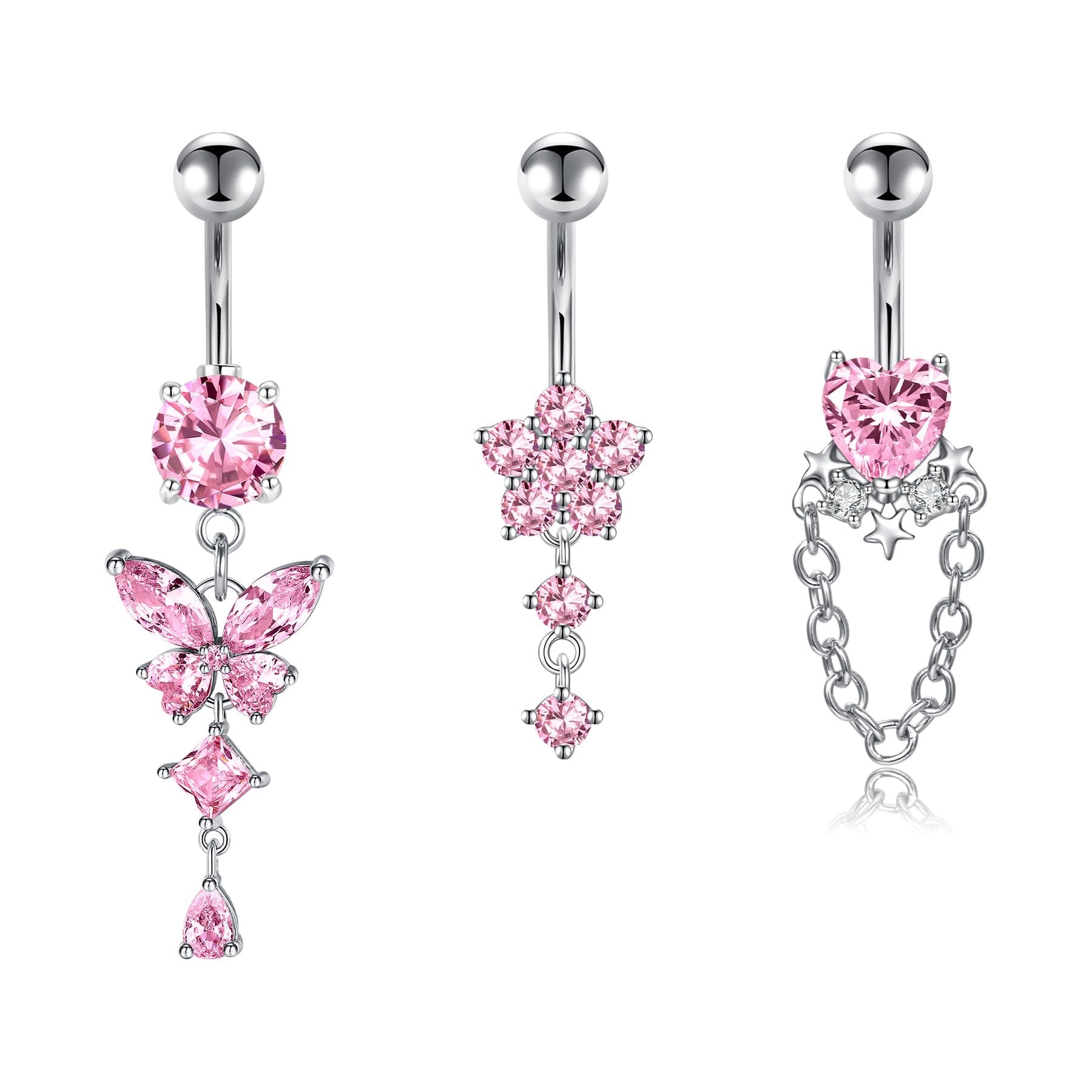 Briana Williams Belly Button Ring Belly Rings Belly Button Piercing Gold Belly Button Ring for Women Clicker Belly Ring Belly Piercing Stainless Steel 14g 10mm Blley Navel Rings Piercing Jewelry