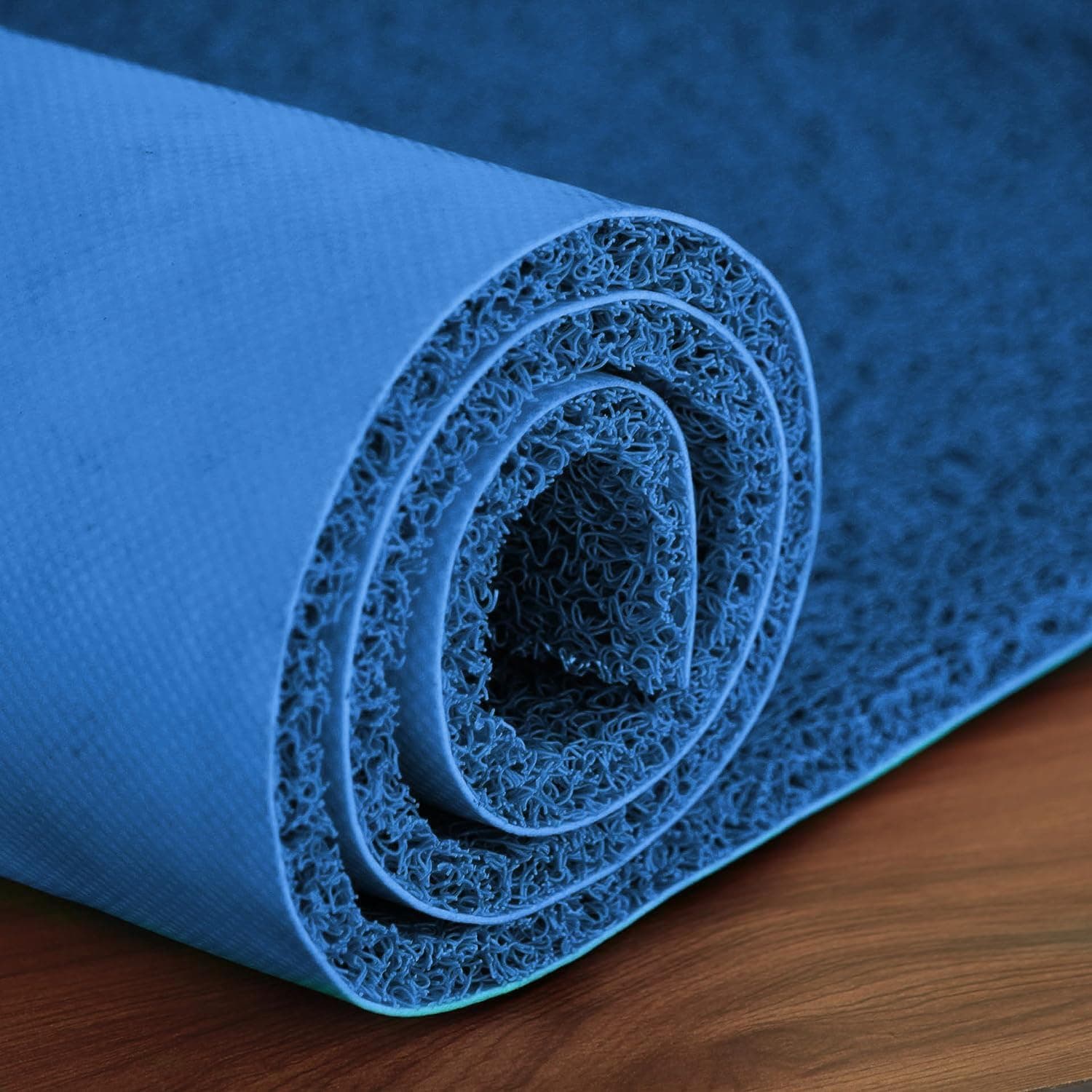 Lifekrafts PVC Cushion Noodle Floor Rectangular Mat for Entryways | 2ft x 3ft Blue | Durable Non-Slip Waterproof Doormat for Home Entrance, Patio & Outdoor Use