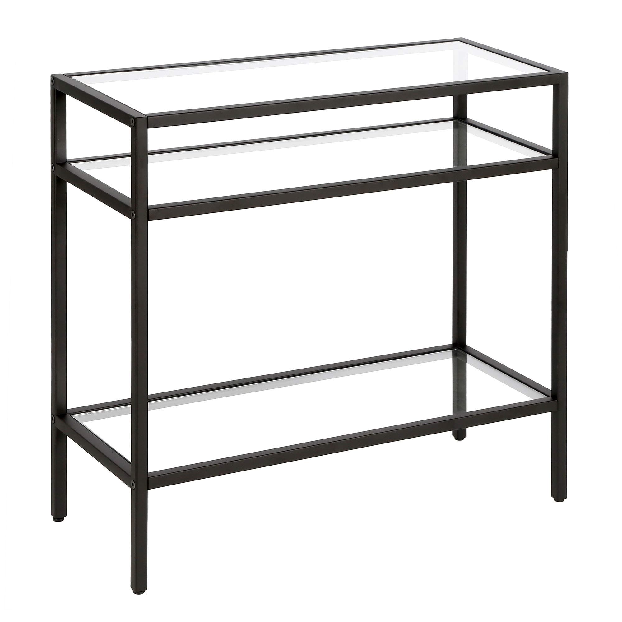 24" Wide Rectangular Side Table in Blackened Bronze, Table for Living Room, Bedroom