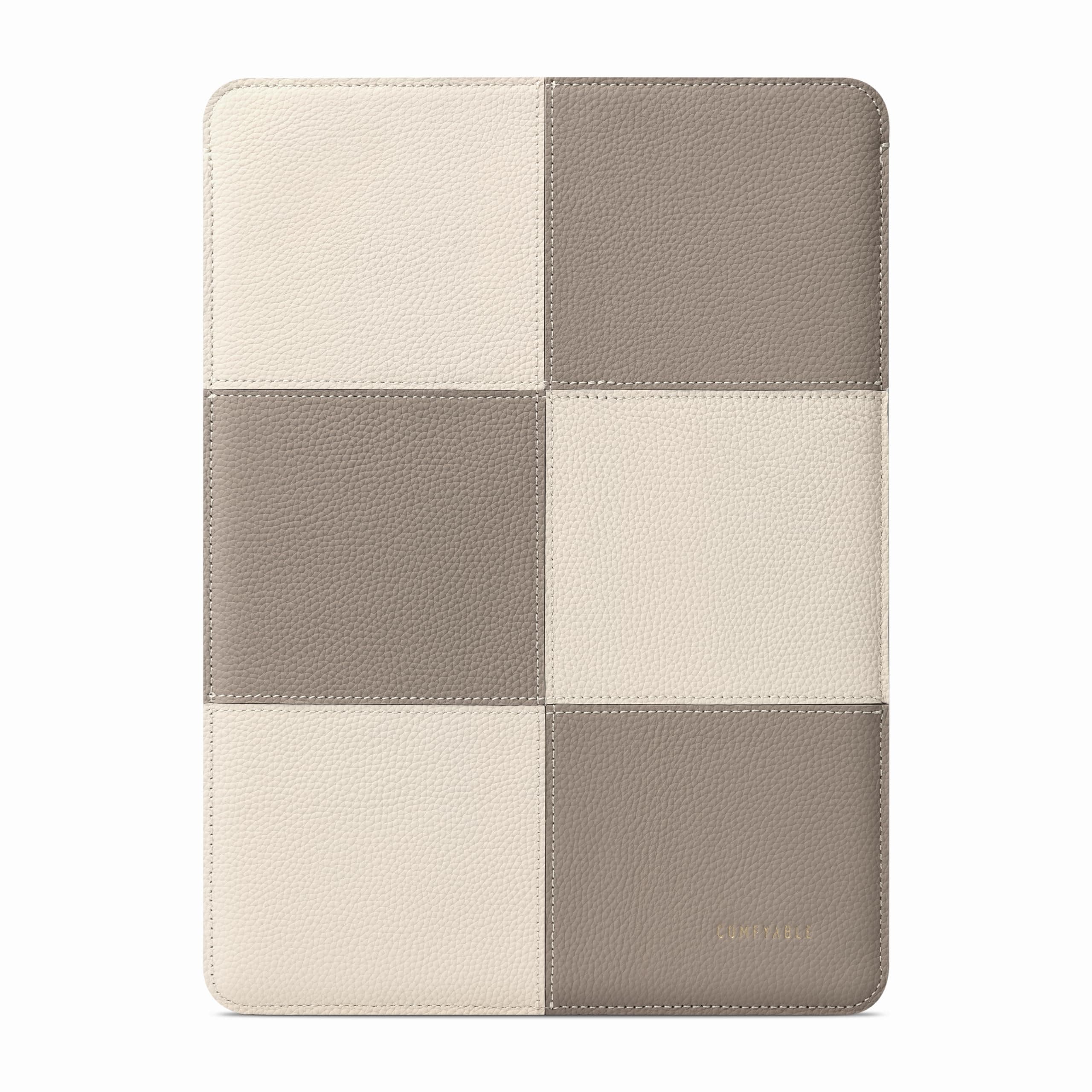 Comfyable Laptop Sleeve 13 Inch Precisely Compatible with MacBook Air M4 M3 2025 & MacBook Pro M2 M1 2022, Genuine Leather Protective Case Cover, Cream & Gray