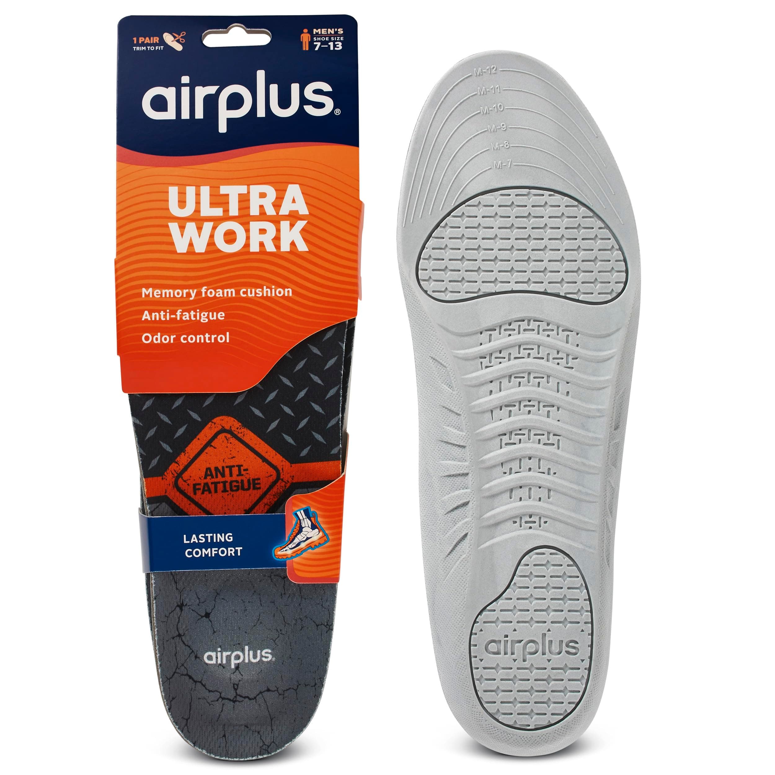 Airplus Ultra Work Memory Plus Shoe Insoles for All Day Comfort and Foot Pain Relief, Trim-to-Fit