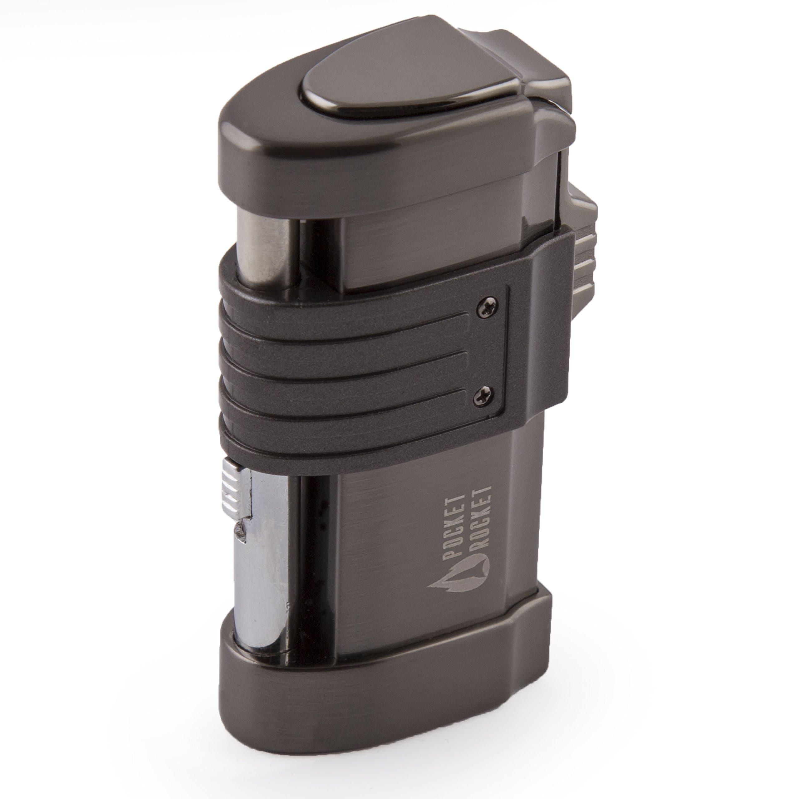 Pocket Rocket Triple Flame Jet Cigarette Lighter with Cigar Punch