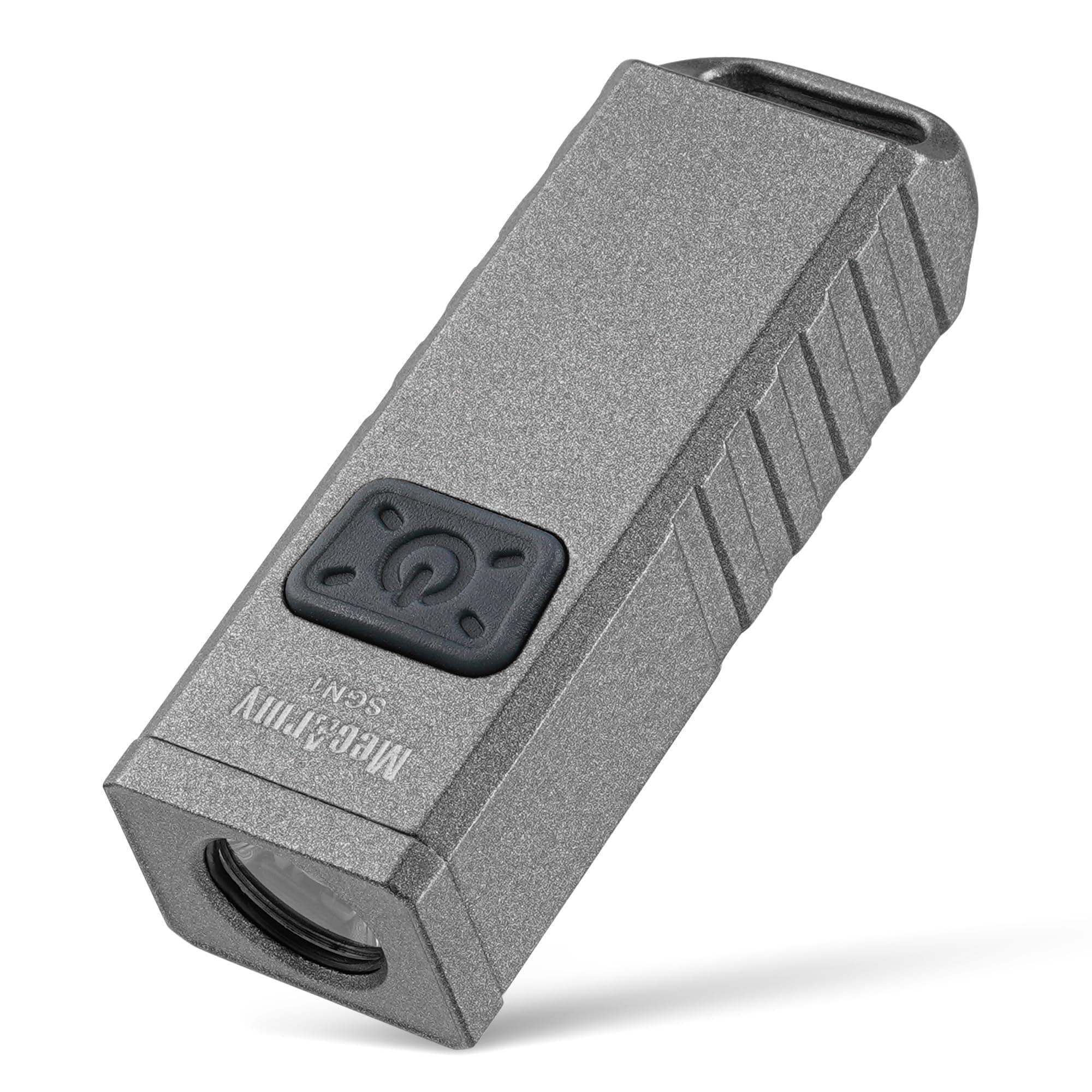 SGN1 Mini USB Rechargeable Keychain EDC Flahlight, XP-G2 S5 LED with 530 Lumens, Four Lighting Modes Plus One Strobe Zinc Alloy EDC Keychain Light for Everyday Carry (Gray)