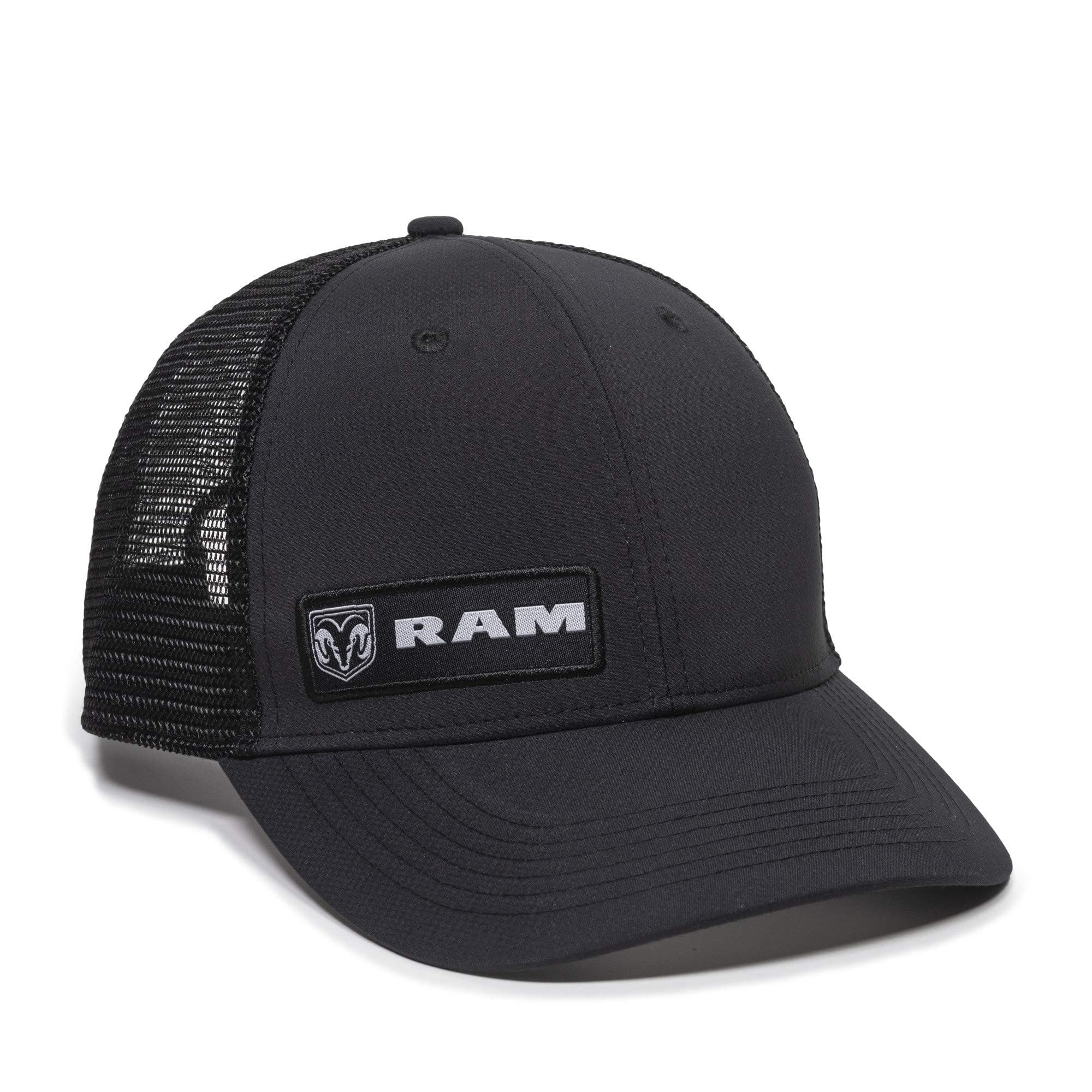 RAM Official Dodge Trucker Hat - Mesh Back, Baseball Cap for Men, One Size, Black