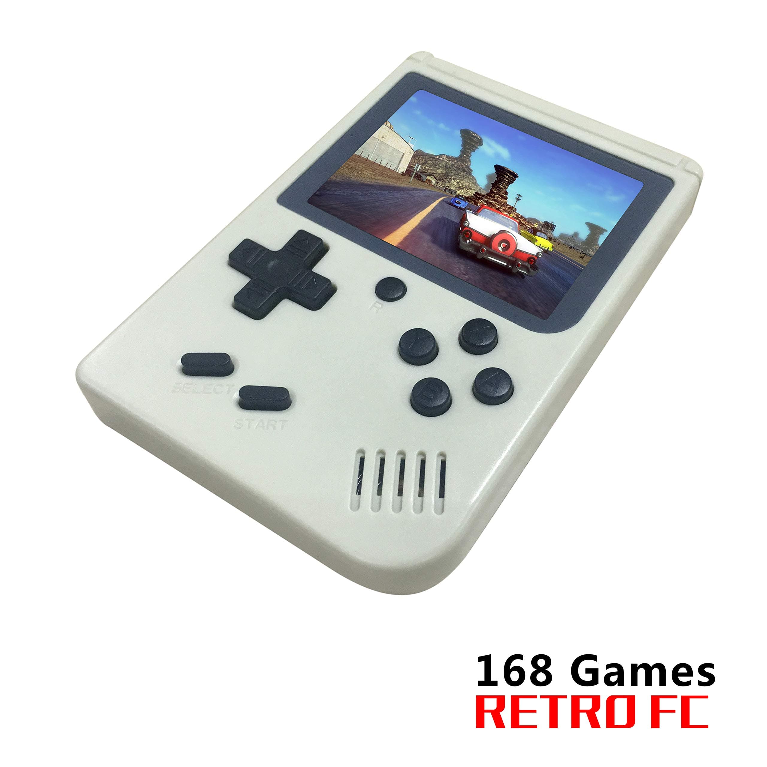 YLM Handheld Game Console, Retro FC Game Console,Entertainment System Video Game Console With 3 Inch 168 Classic Games , Birthday Present for Children(White)