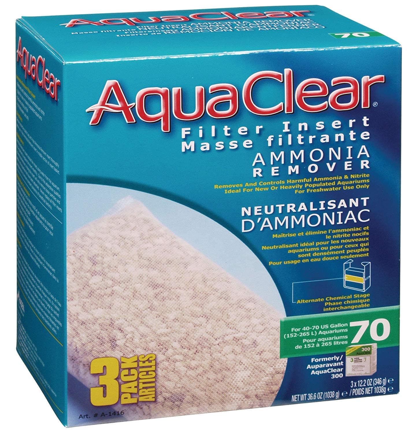 AquaClear 70-Gallon Ammonia Remover, 3-Pack 36.6oz