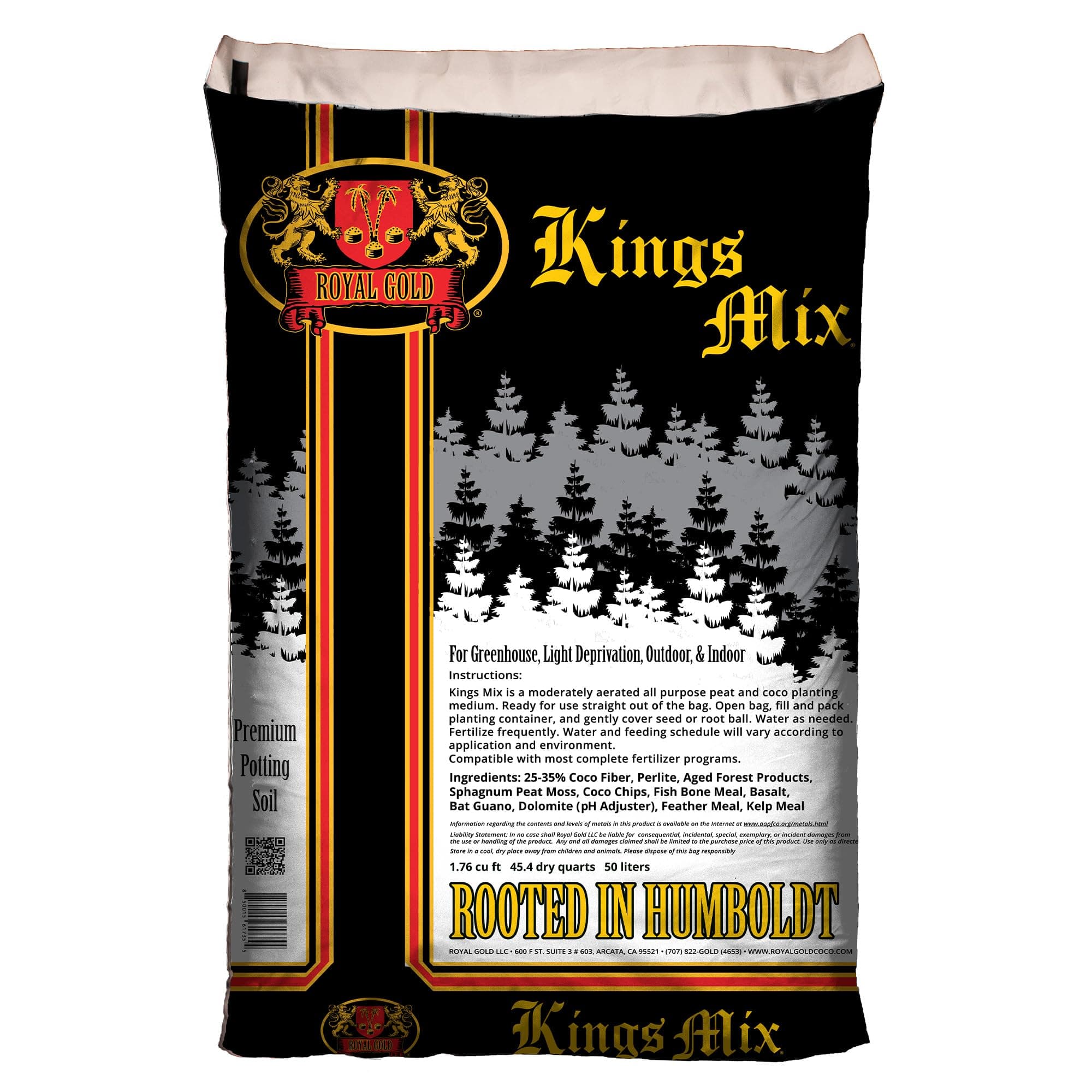Royal Gold Kings Mix Versatile All Purpose Growing Medium, 1.76 Cubic Foot - for Healthy Root Development, Ensures Quick Drying and Accepts Immediate Plant Feeding