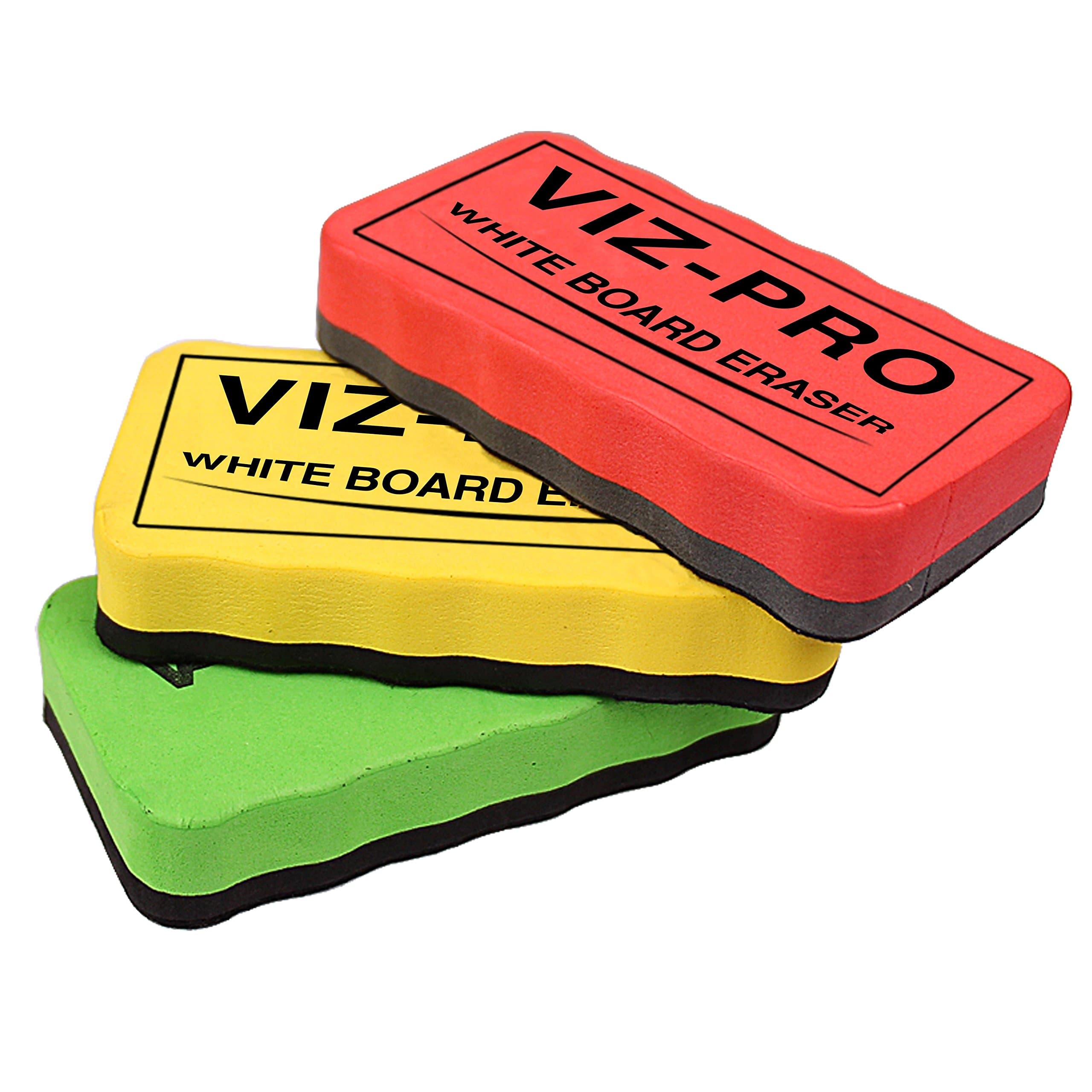 VIZ-PRO Magnetic White Board Eraser, 3 Colored Eraser
