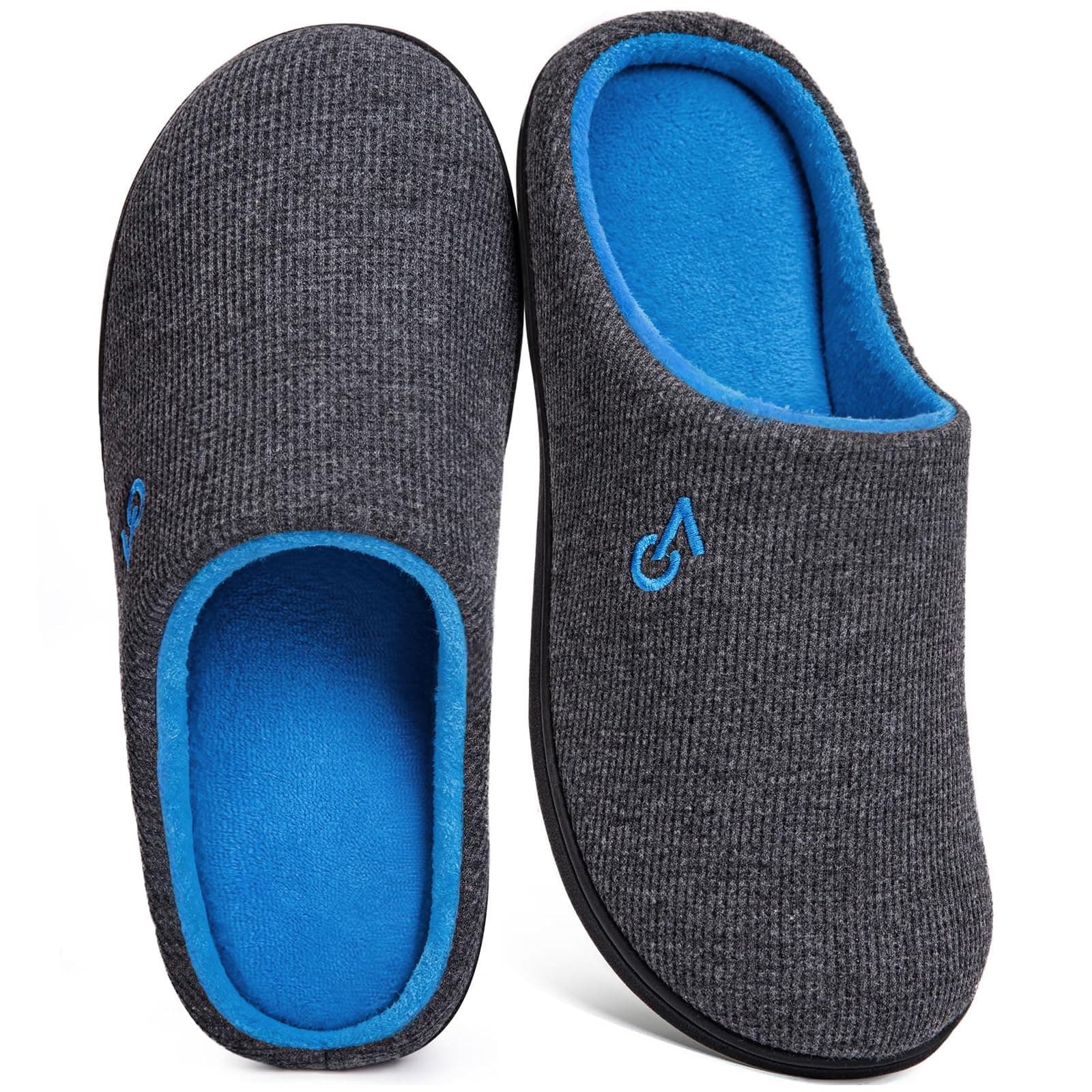 VeraCosy Men's Two-Tone Memory Foam Slippers