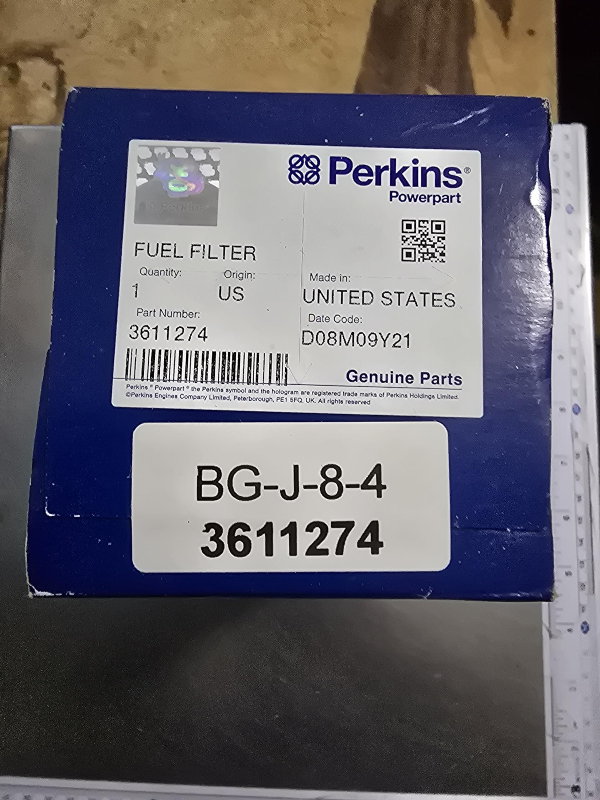 GENUINE PERKINS 3611274 FUEL FILTER