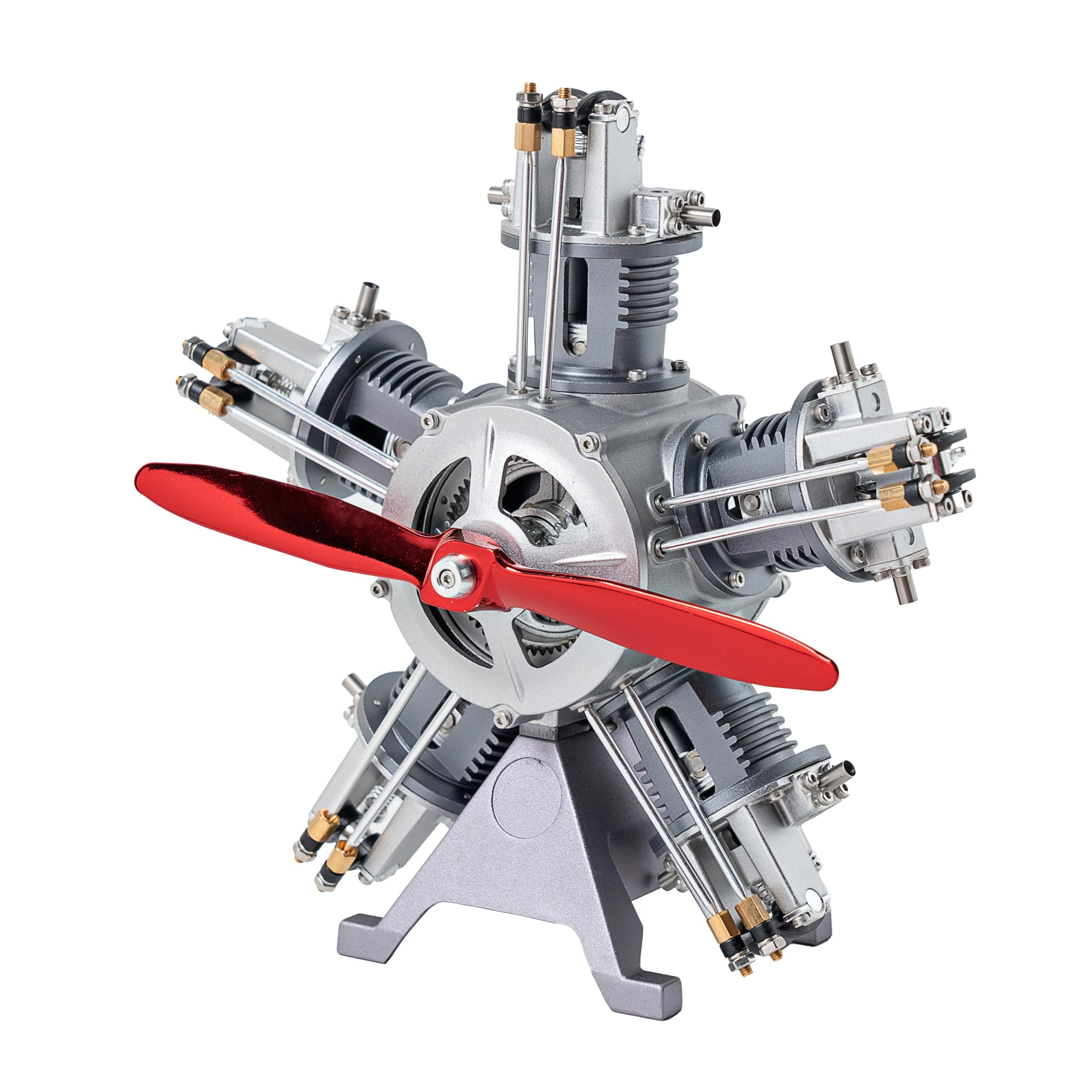 TECHING Jet Engine Model Kit 5-Cylinder Radial Engine Model Kit That Runs Mechanical Metal Assembly DM116 230+pcs