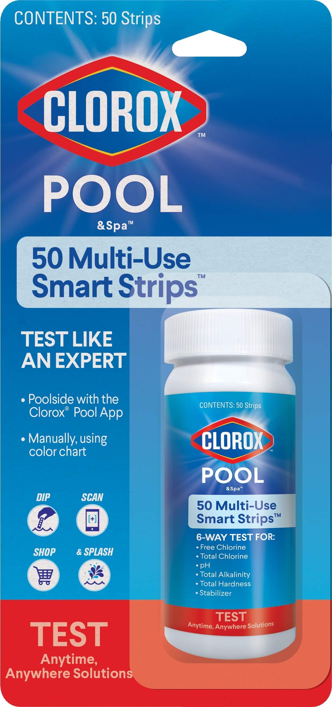 Clorox Pool&Spa My Pool Care Assistant, 50 Test Strips