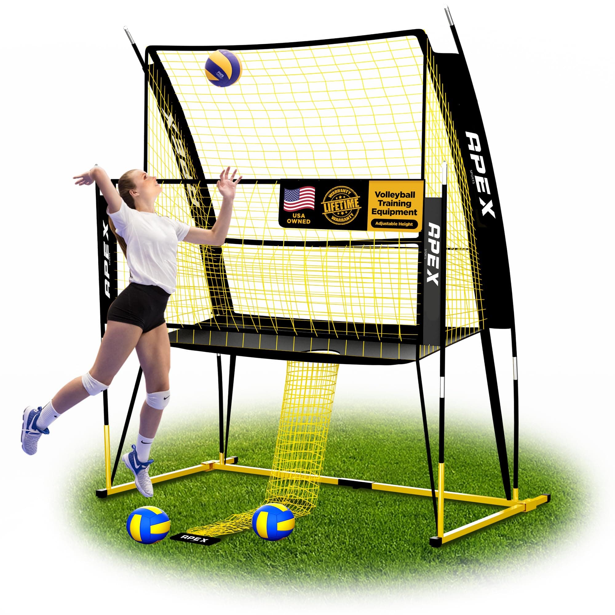 Volleyball Training Net System - Sturdy, Adjustable, and Portable | Improve Accuracy, Technique, and Skills | Ideal for Indoor/Outdoor Use | Easy Assembly & Storage |