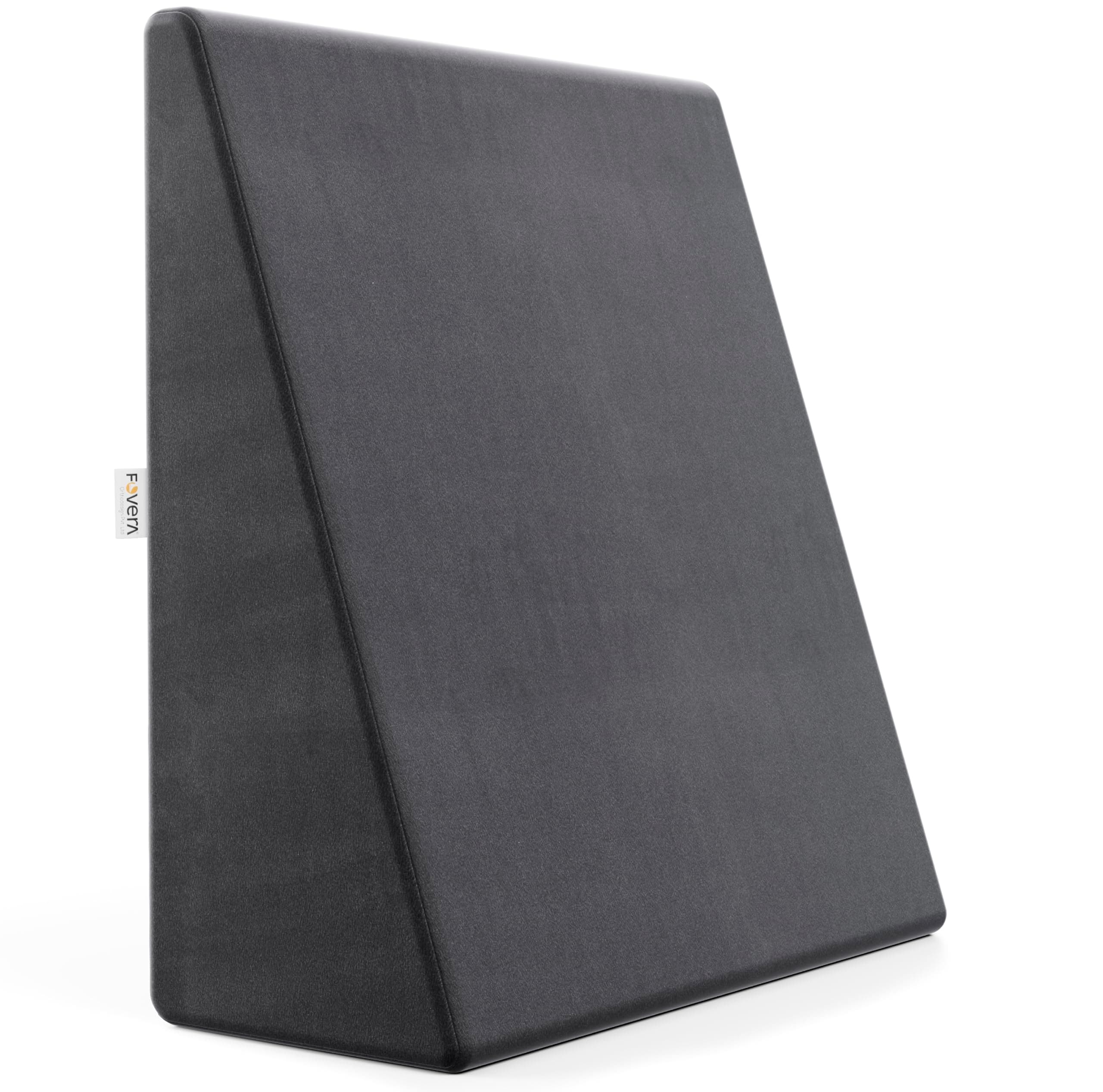 FOVERA Bed Wedge Pillow with Memory Foam, Back Support Cushion for Acid Reflux, GERD, Snoring, Post Surgery, Pregnancy and Relaxing in Bed (Velvet Dark Grey, Small - 20 x 20 x 7 Inch, Pack of 1)