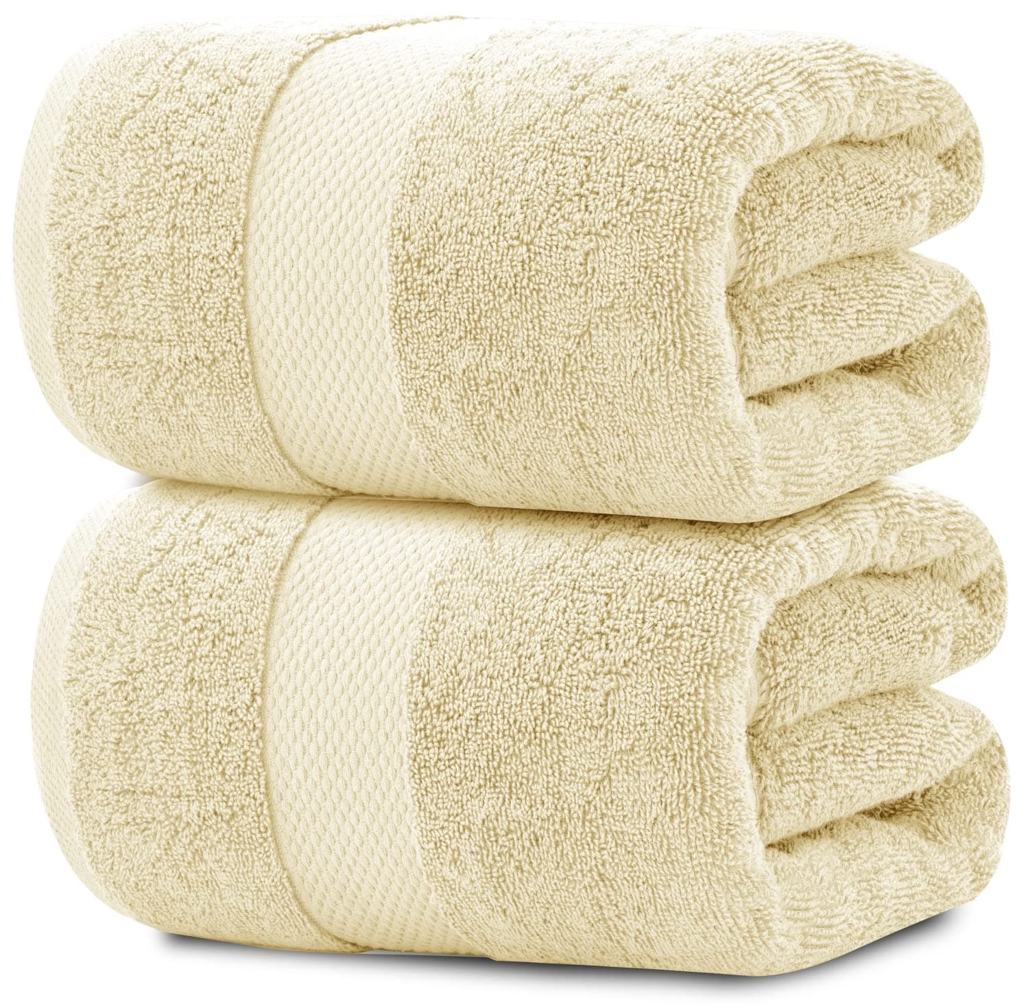 Luxury Bath Sheet Towels Extra Large | Highly Absorbent Hotel spa Collection Bathroom Towel | 35x70 Inch | 2 Pack (Beige)
