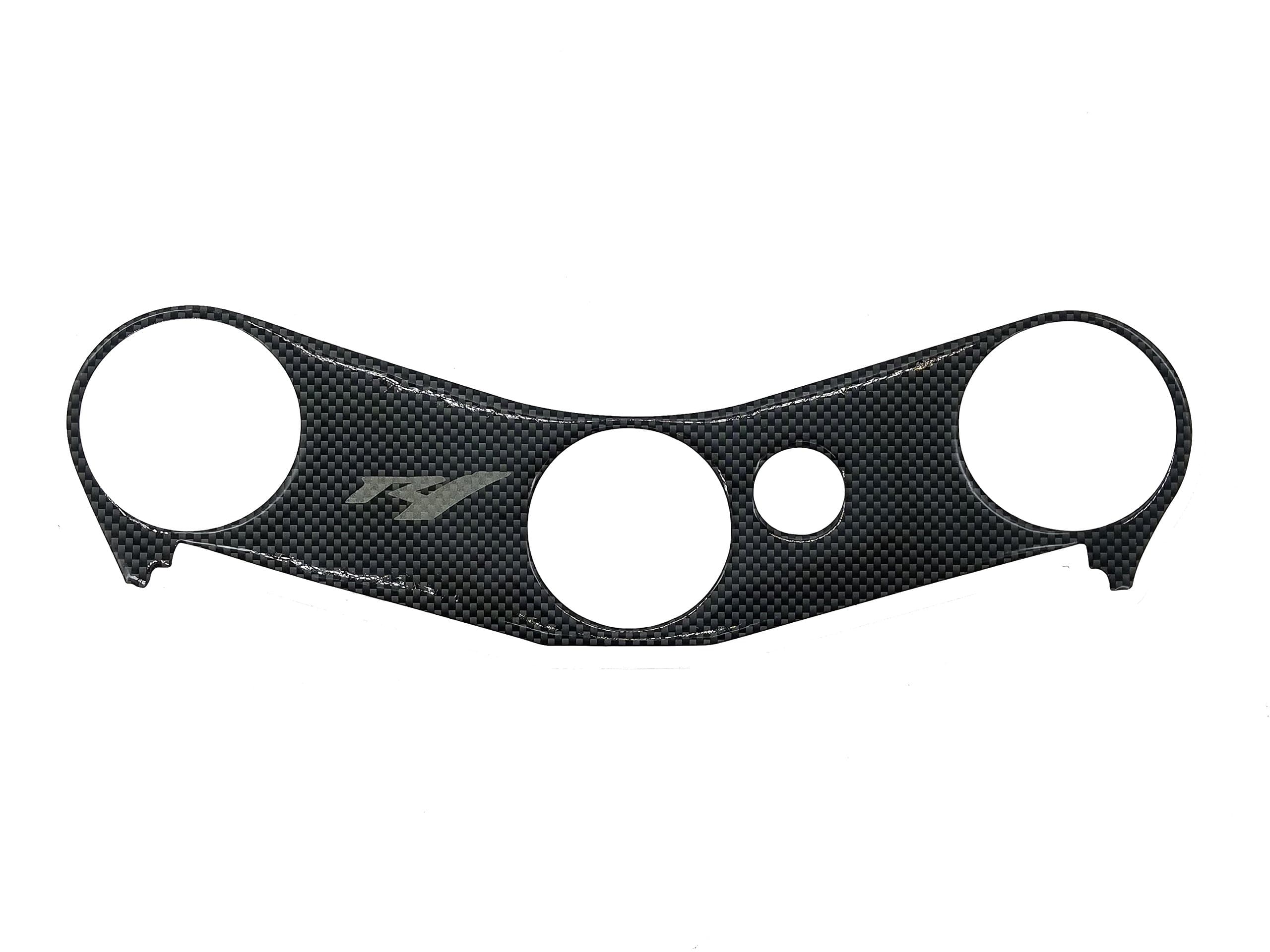 Triple Tree Upper Top Clamp Carbon Look 3D Sticker Emblem for Yamaha R1 2002-2003