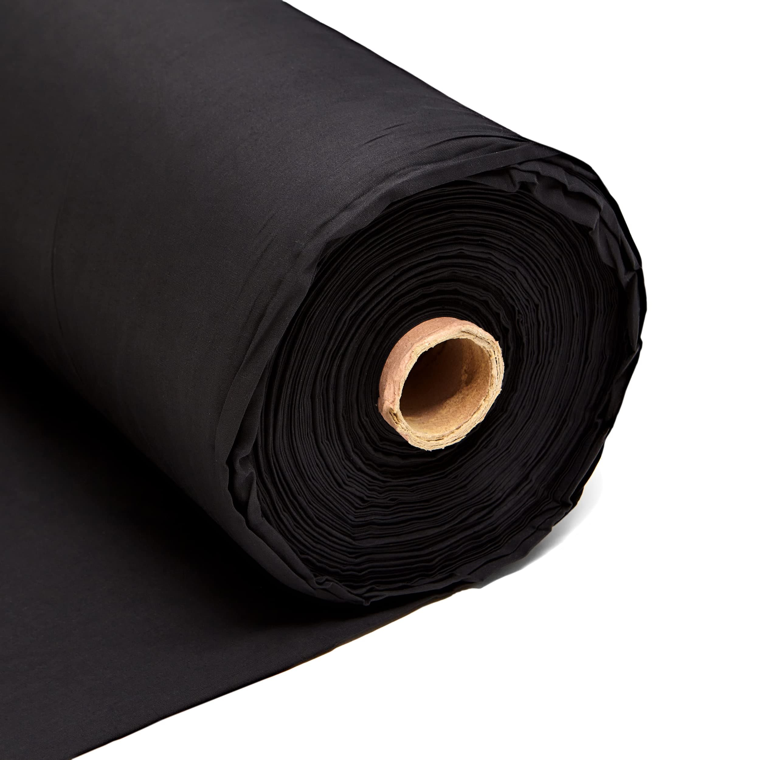 1m Plain Black Calico Fabric – Black Dyed 100% Cotton Material – 145GSM 60” Inch 150cm Wide – Great for Sewing, Curtain Linings, Quilting & Totes – Discount Fabrics Limited